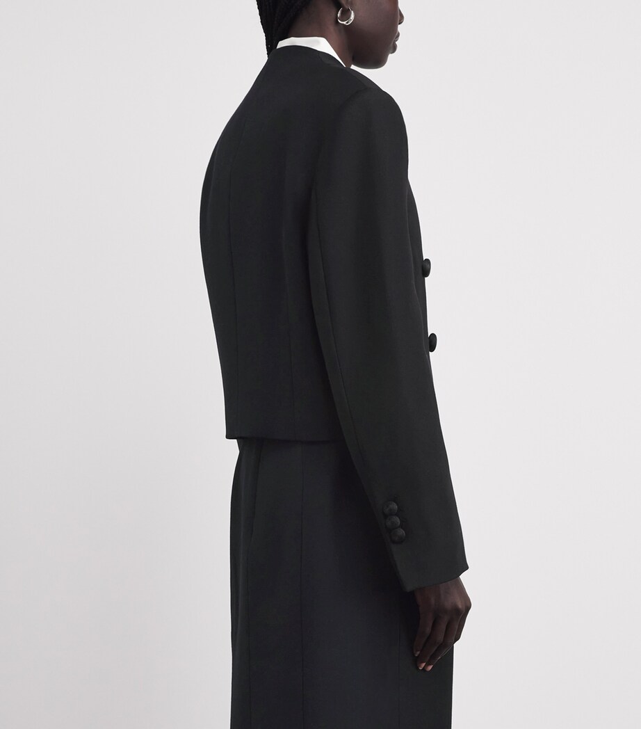 CAMILLA AND MARC Womens Wool Collarless Caius Blazer Dblk Black Image 5