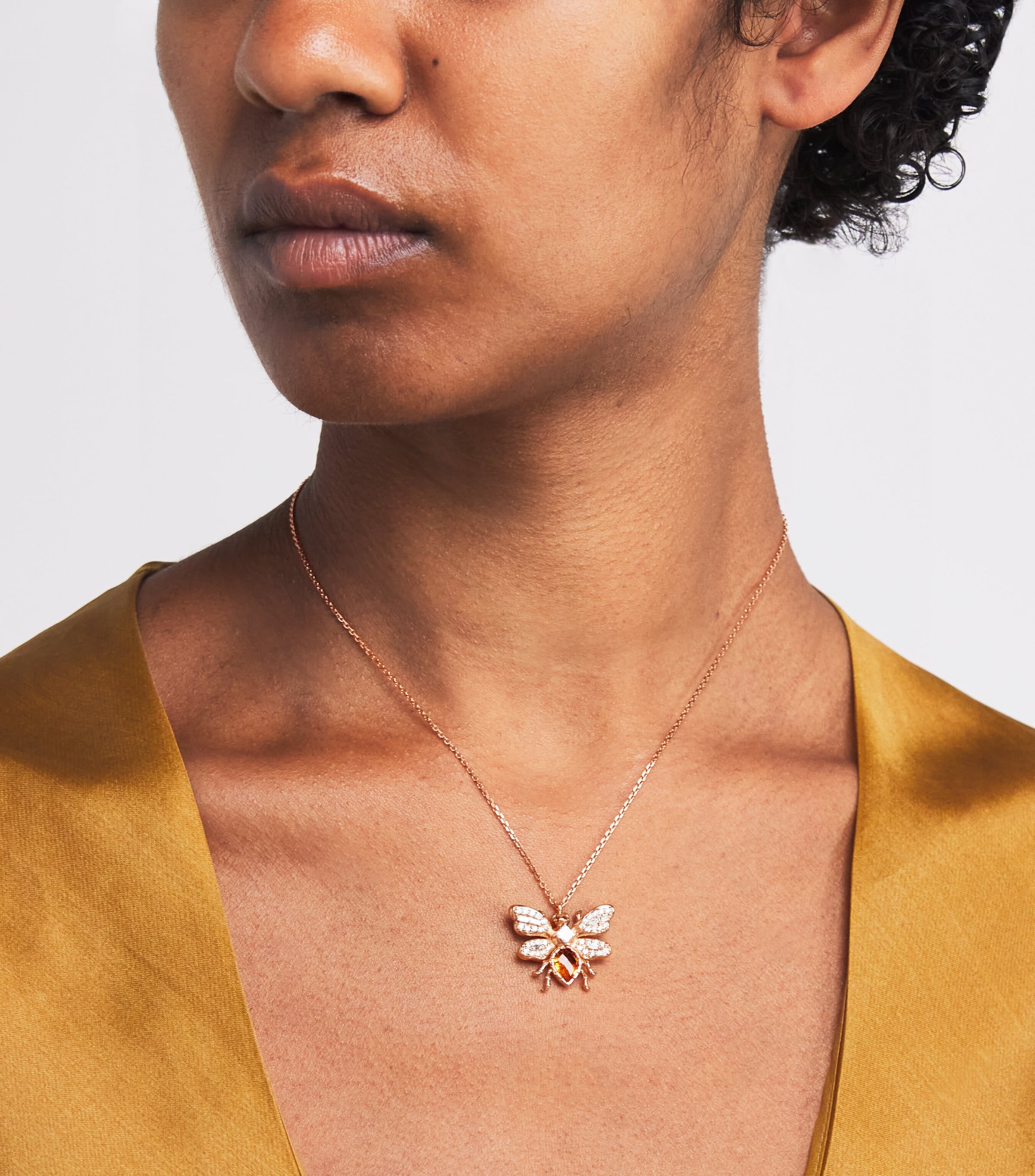 Rose Gold, Diamond and Citrine Queen Bee Bon Bon Necklace ROSE GOLD Image 2