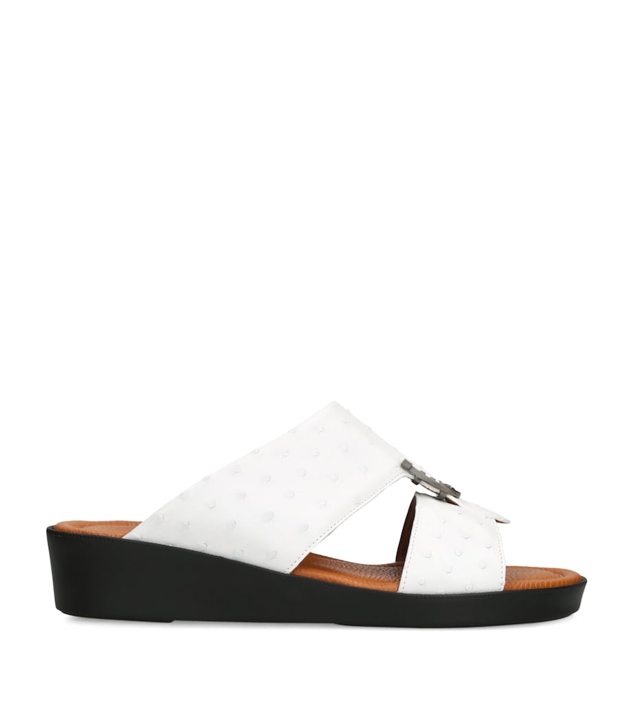 Leather Struzzo Sandals WHITE Image 1