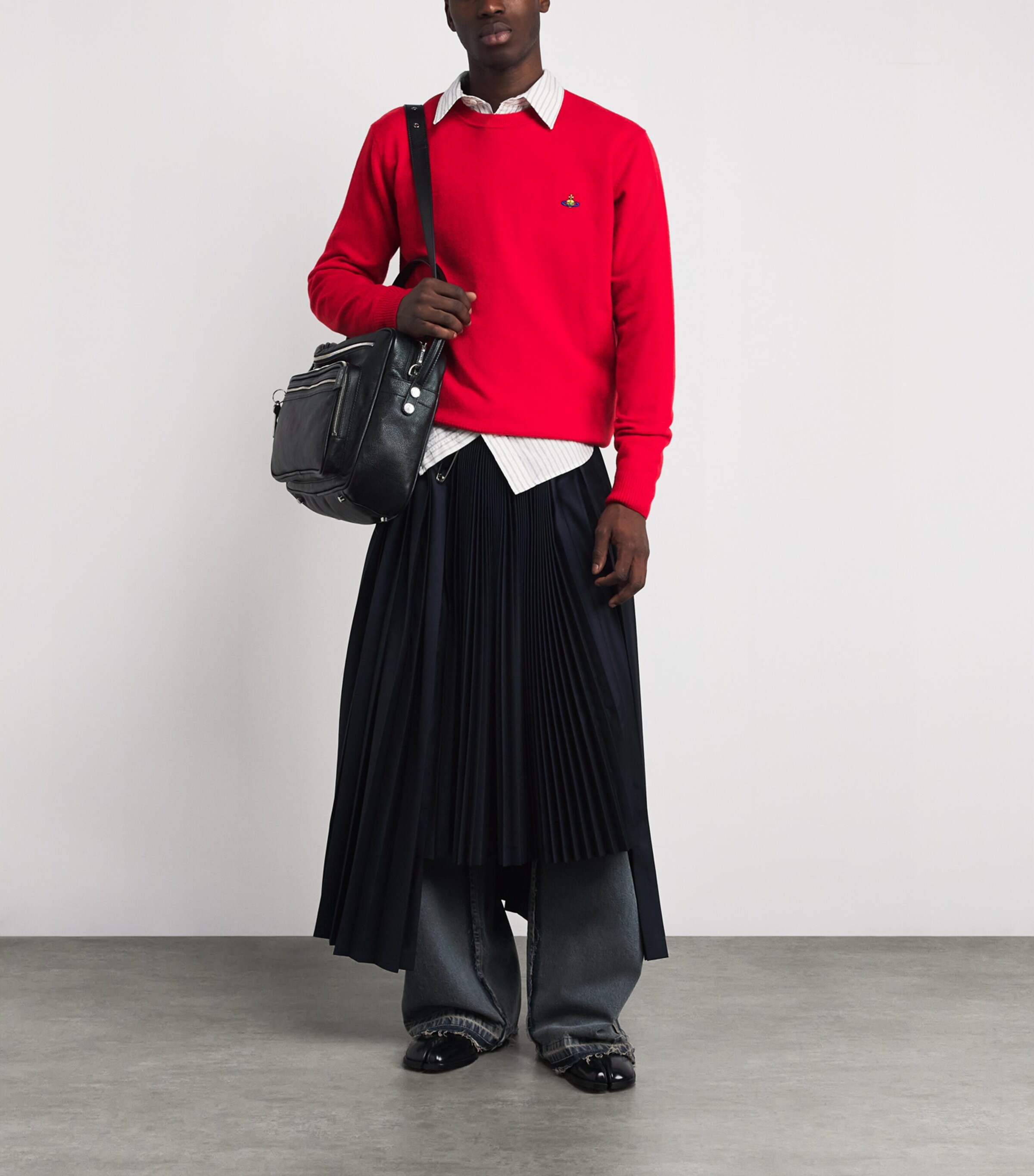 Merino Wool-Cashmere Orb Alex Sweater H407 RED Image 2