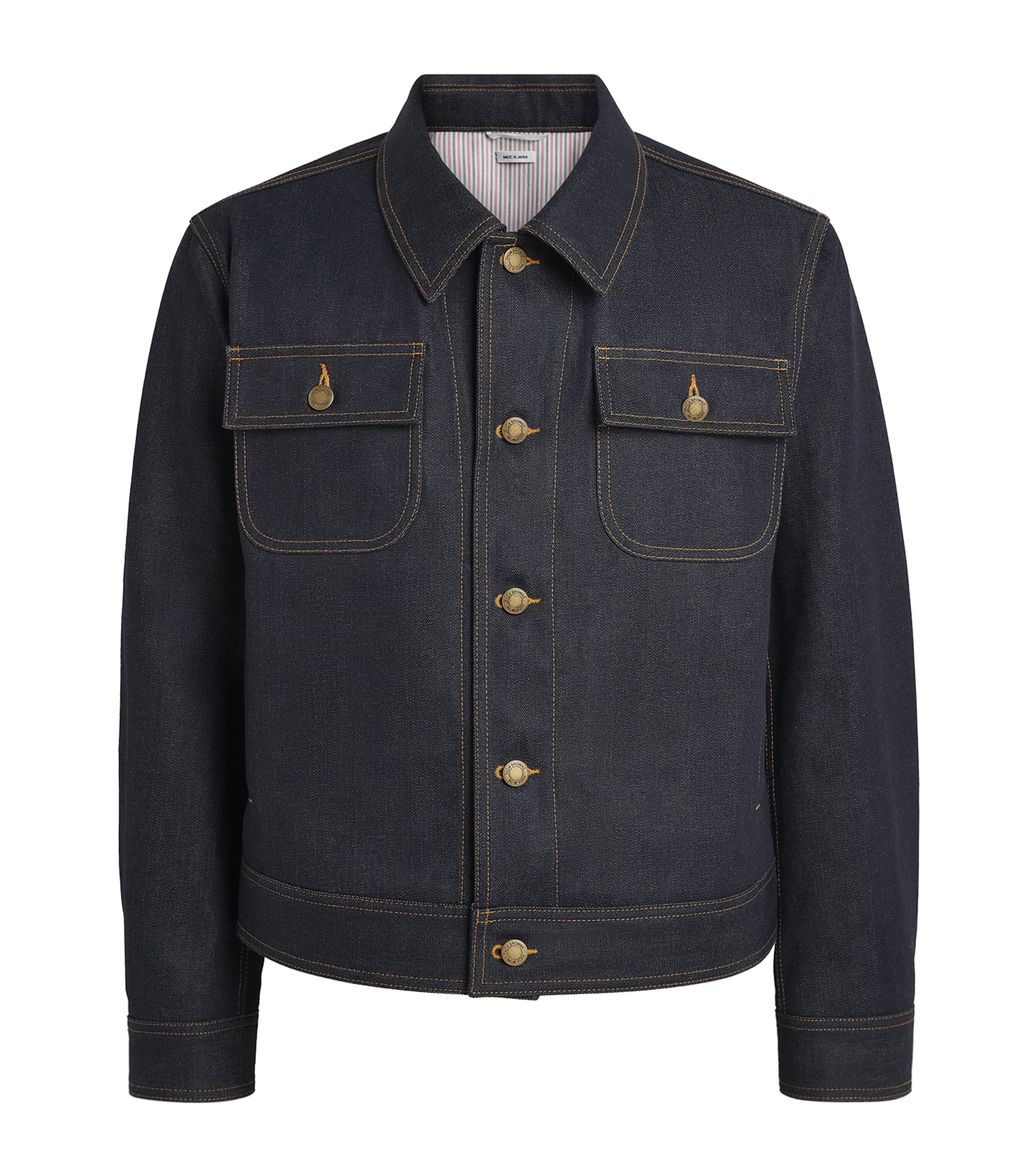 Thom Browne Mens Selvedge Denim Jacket Navy Image 1