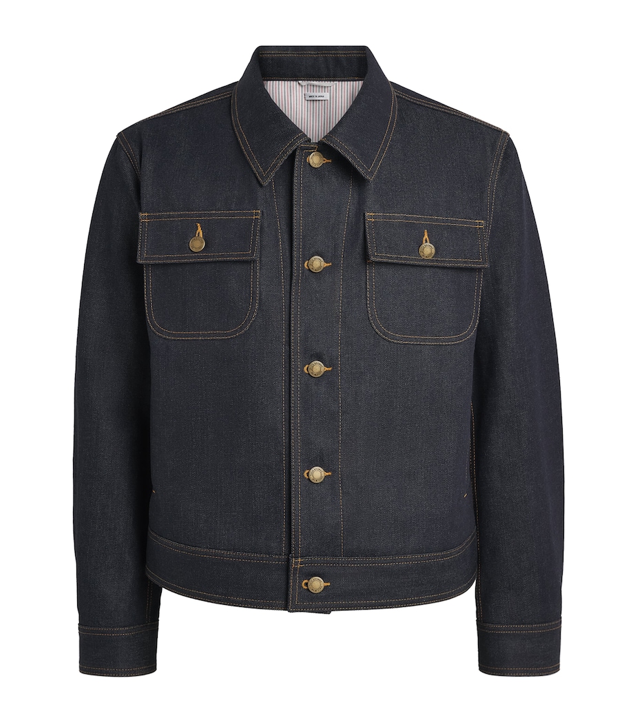 Thom Browne Mens Selvedge Denim Jacket Navy Image 1