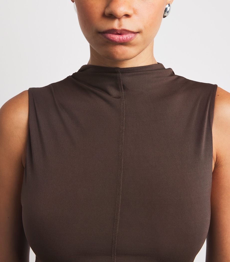 Sleeveless High Neck Top TRUFFLE Image 6