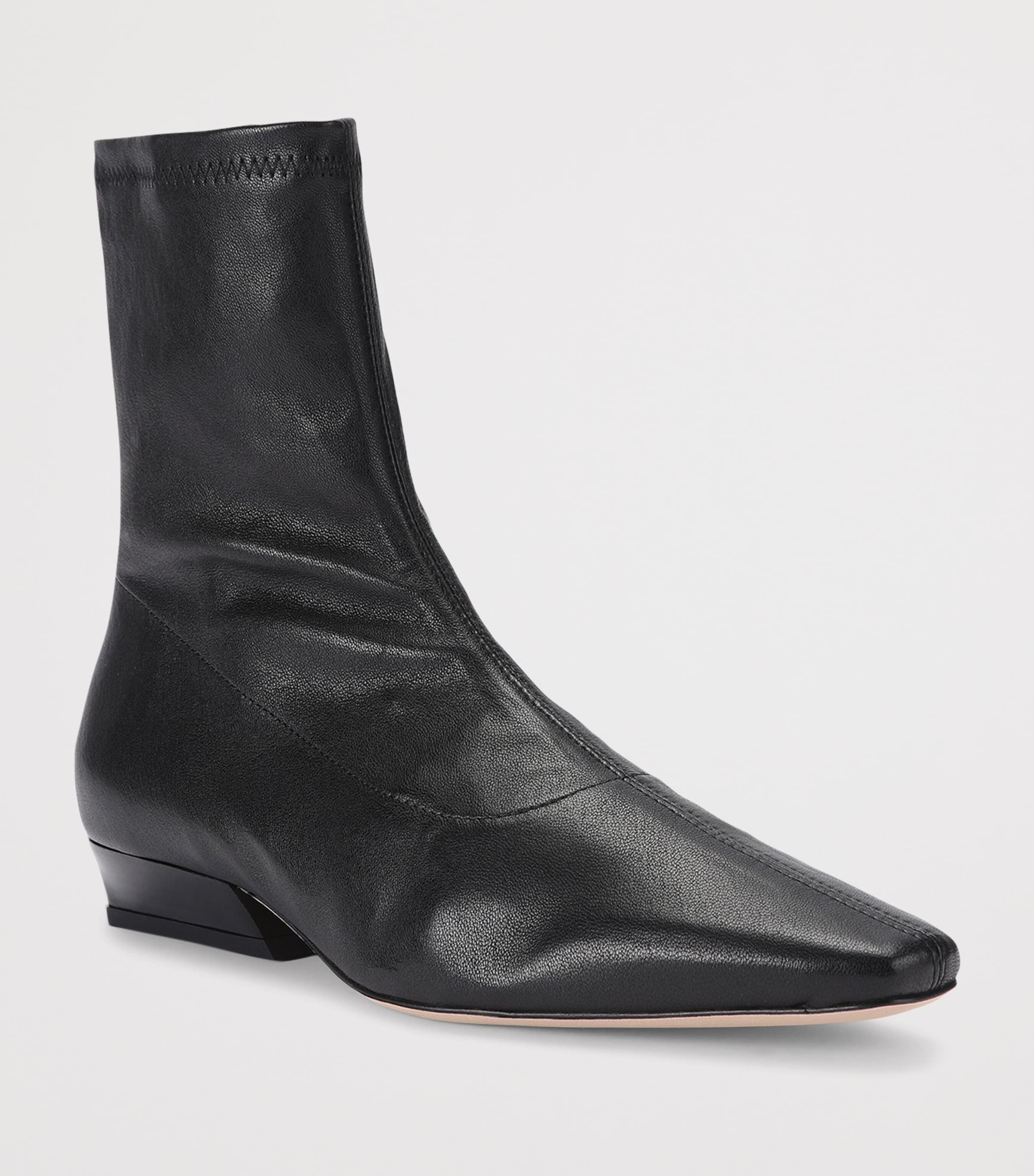 STAUD Leather Wally Sock Ankle Boots Black Image 4