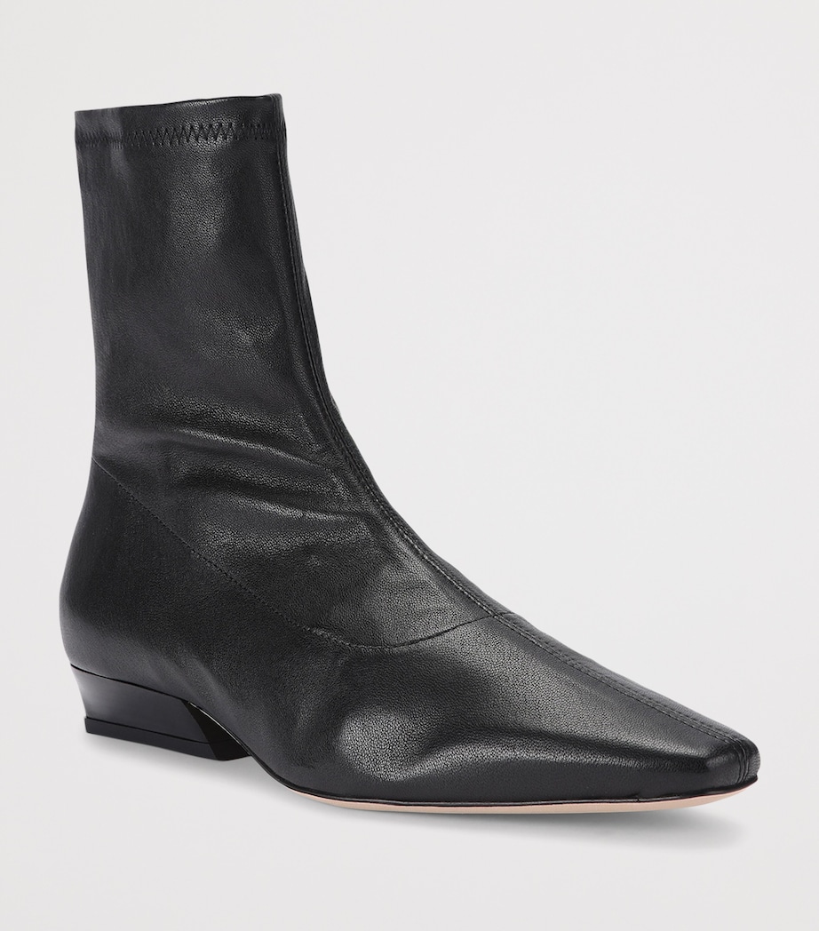 STAUD Leather Wally Sock Ankle Boots Black Image 4
