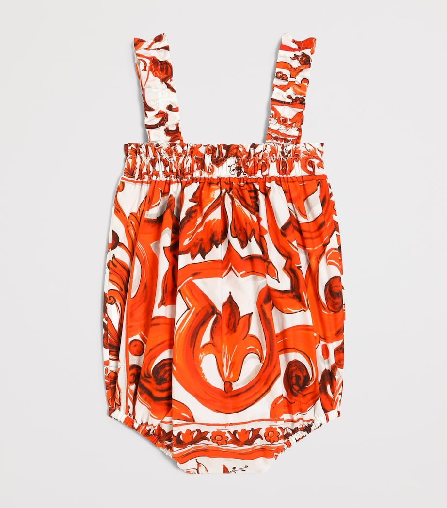 Dolce&Gabbana Kids Cotton Majolica Print Bodysuit (0-24 Months) Mix Maiolica O Image 2