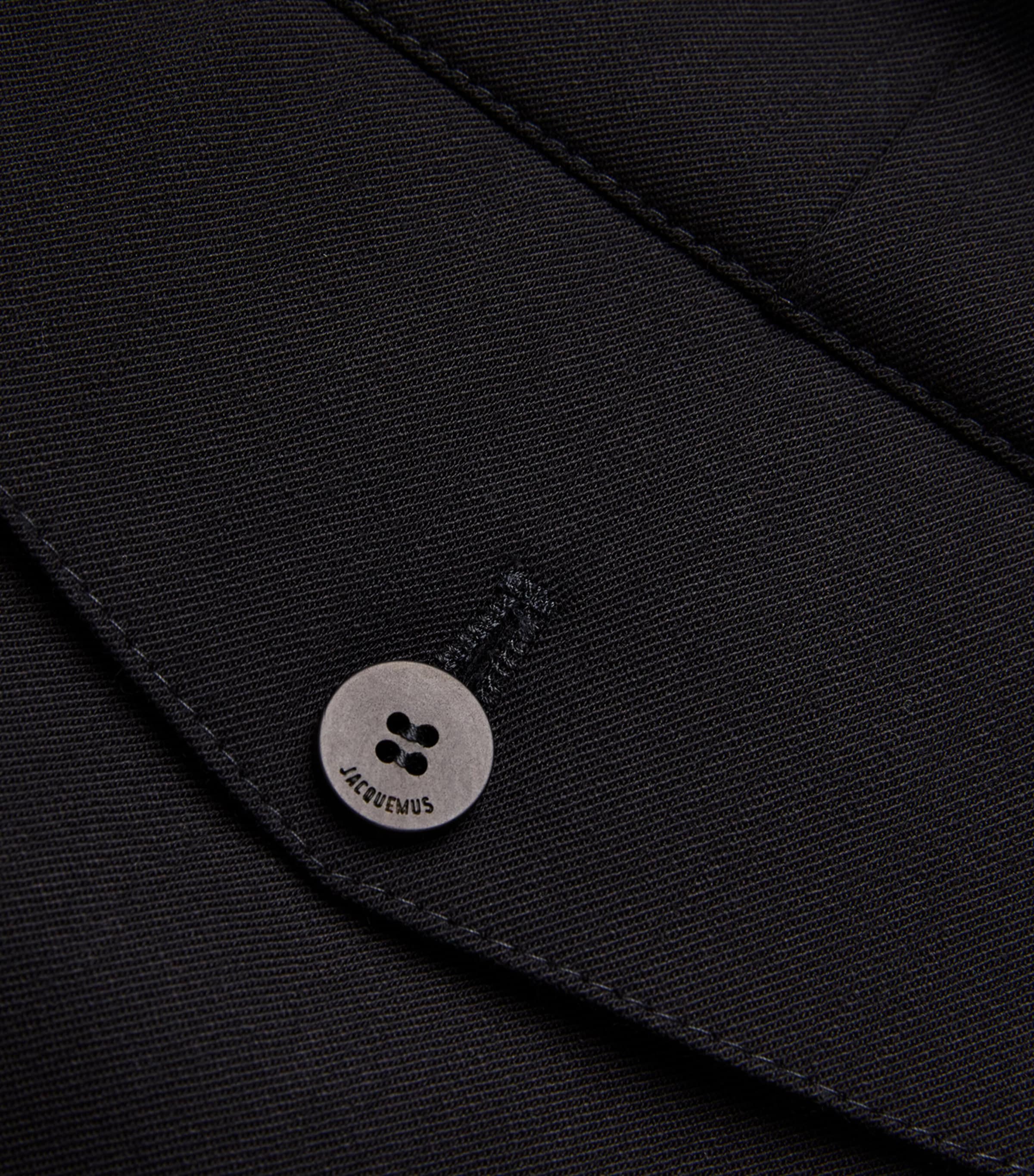 Stretch-Wool Ovalu Shorts 990-BLACK Image 5