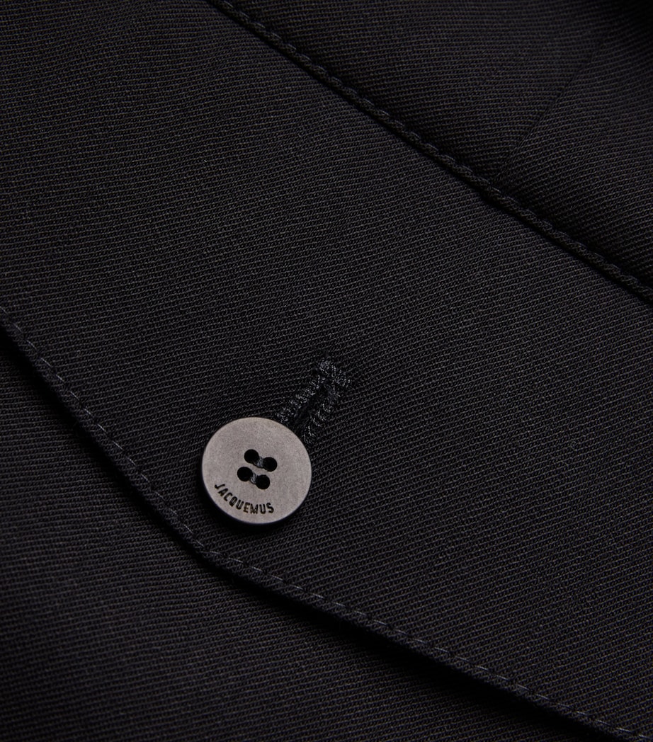 Stretch-Wool Ovalu Shorts 990-BLACK Image 5