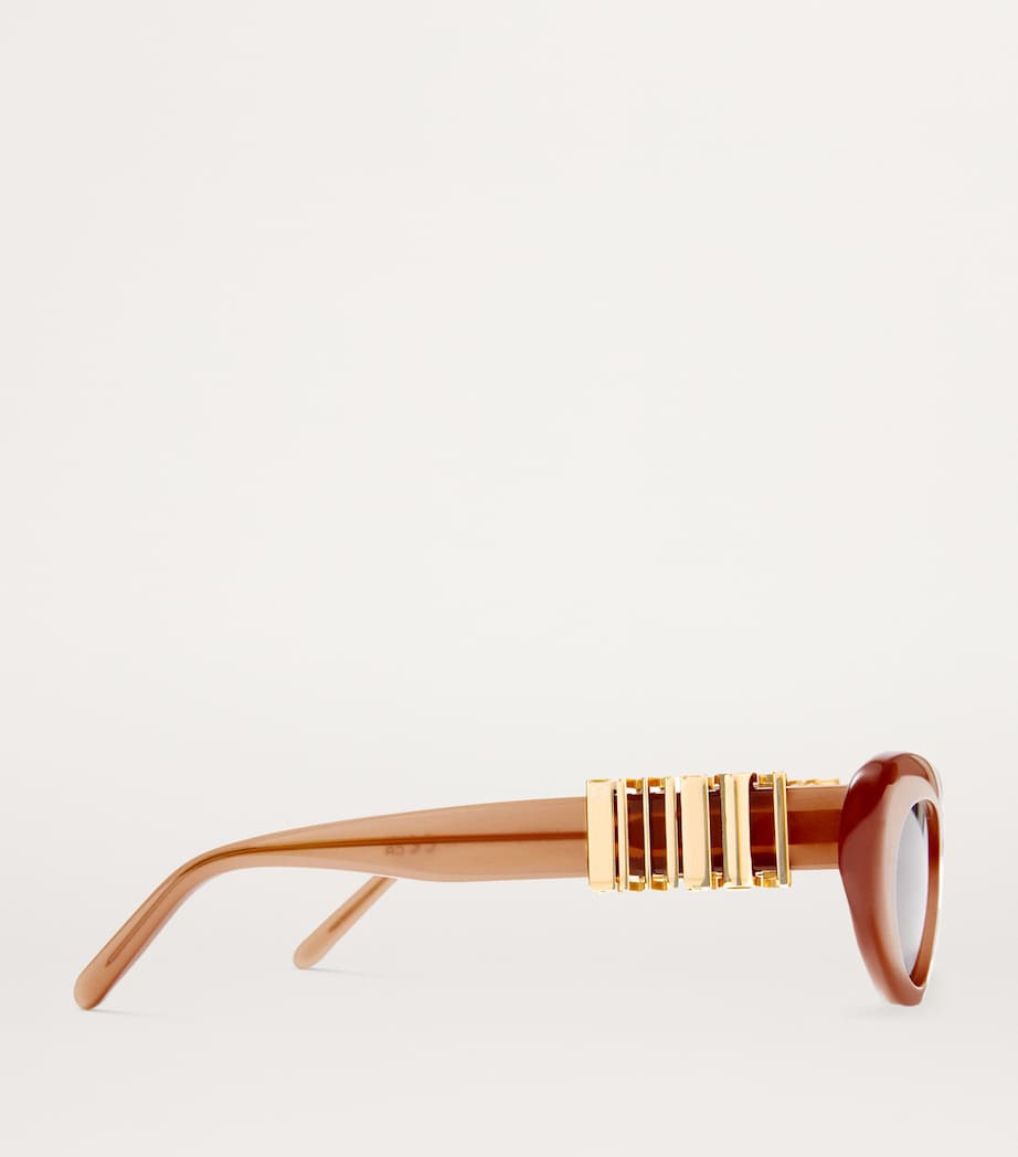 Acetate Cocktail Cat-Eye Sunglasses LIGHT CARAMEL Image 2