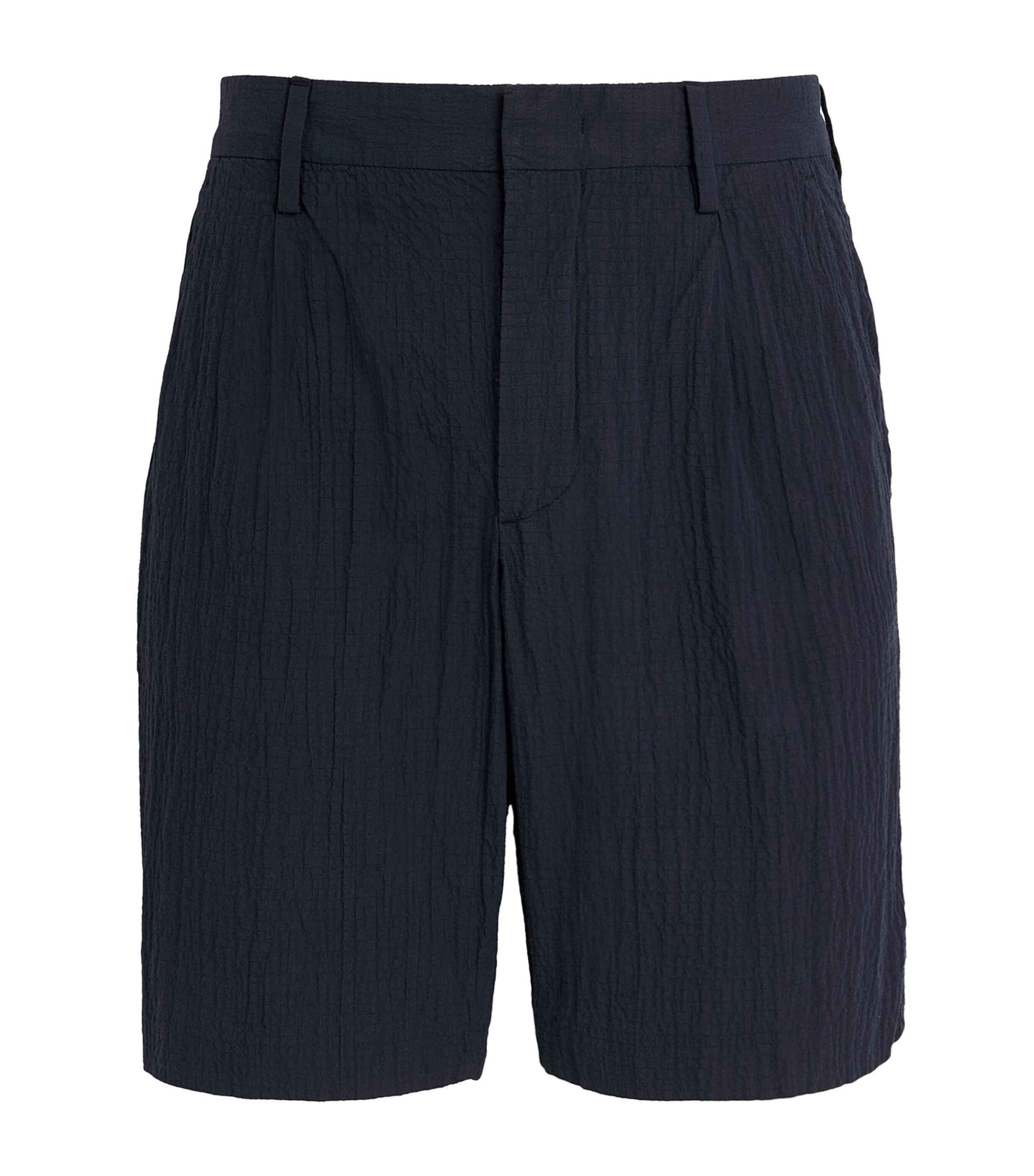 Nn07 Cotton-blend Seersucker Shorts In Blue