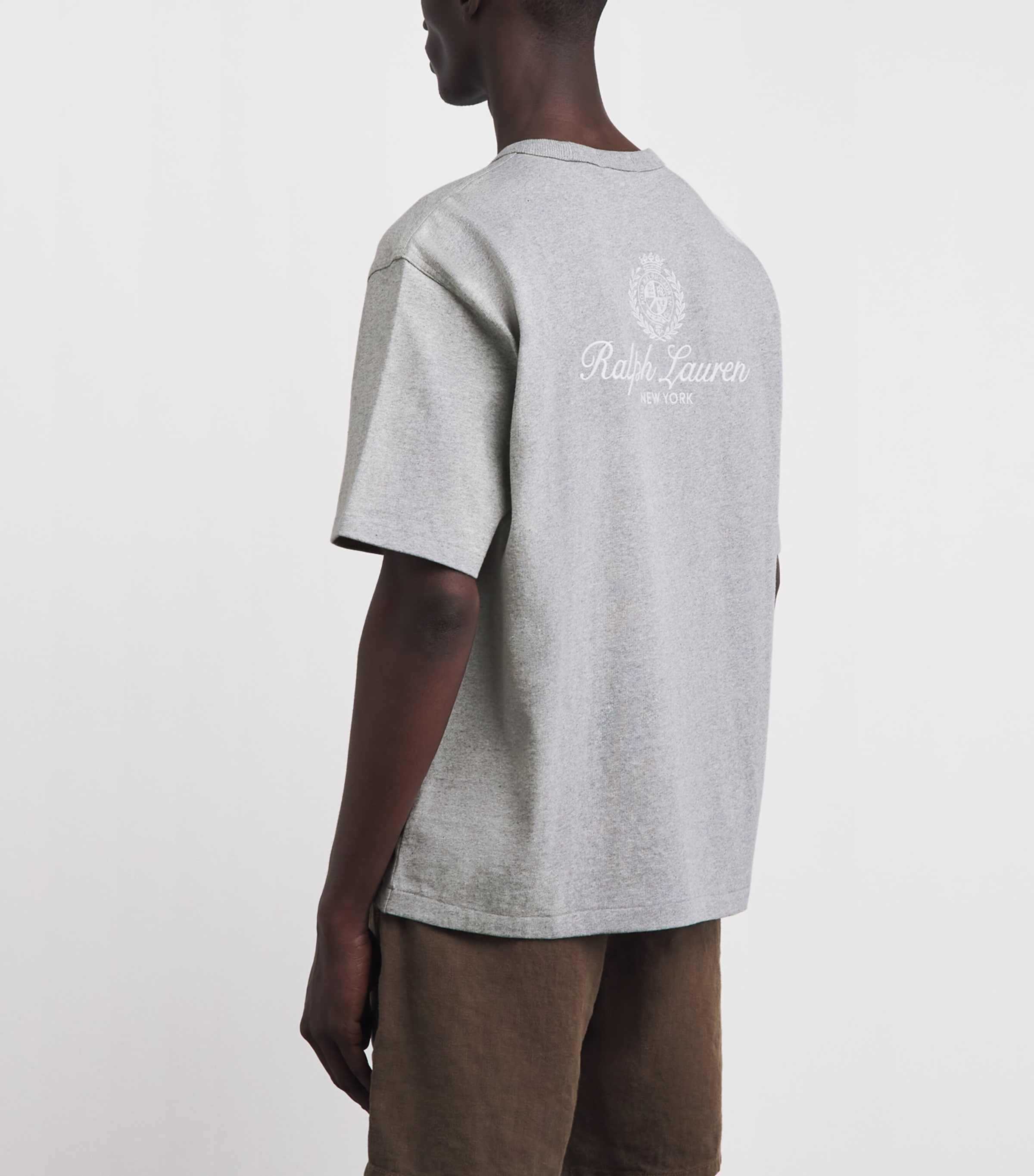 Polo Ralph Lauren Mens Cotton Logo Crest T-Shirt Andover Heather Image 5