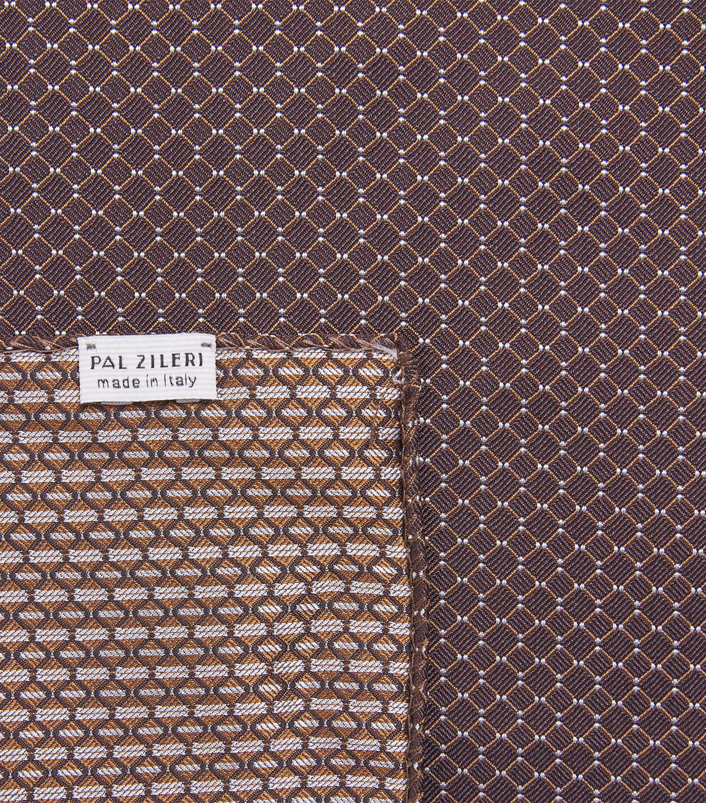 Pal Zileri Silk Jacquard Pocket Square Brown Image 3