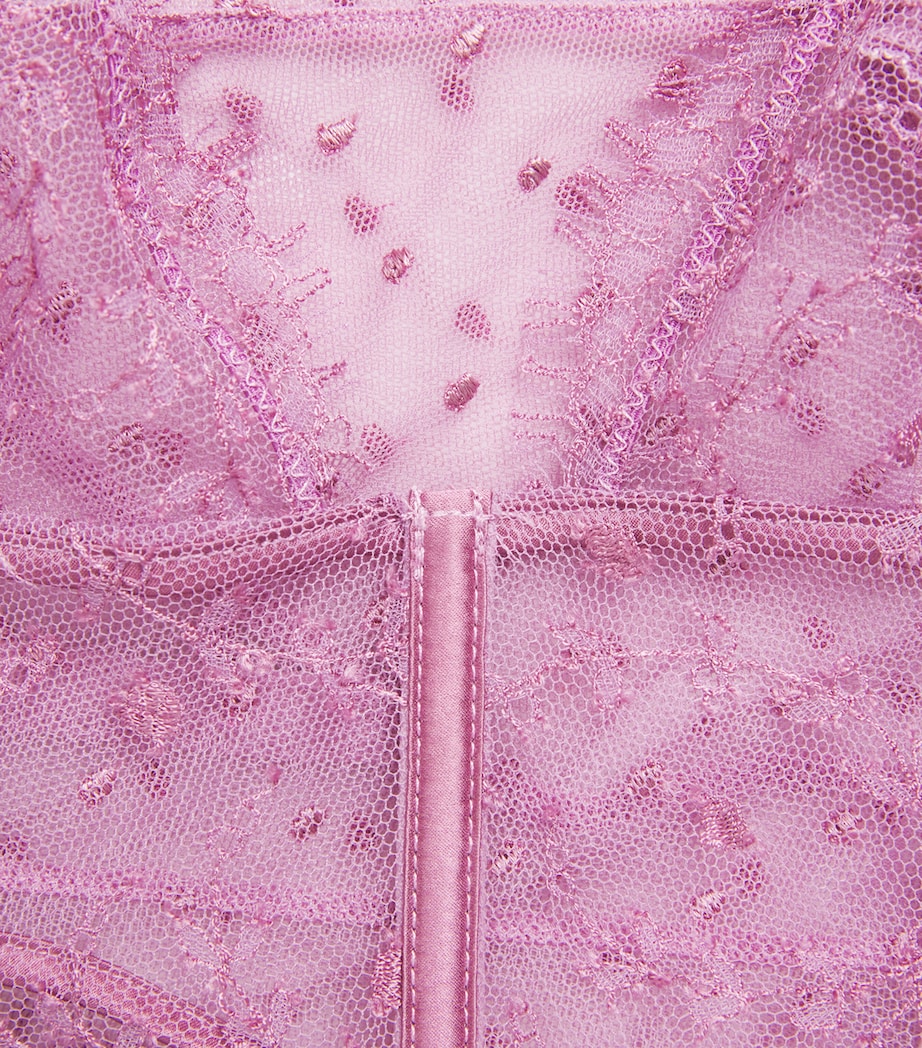 Kiki de Montparnasse Womens Lace Merci Beaucoup Bodysuit Mauve Image 4