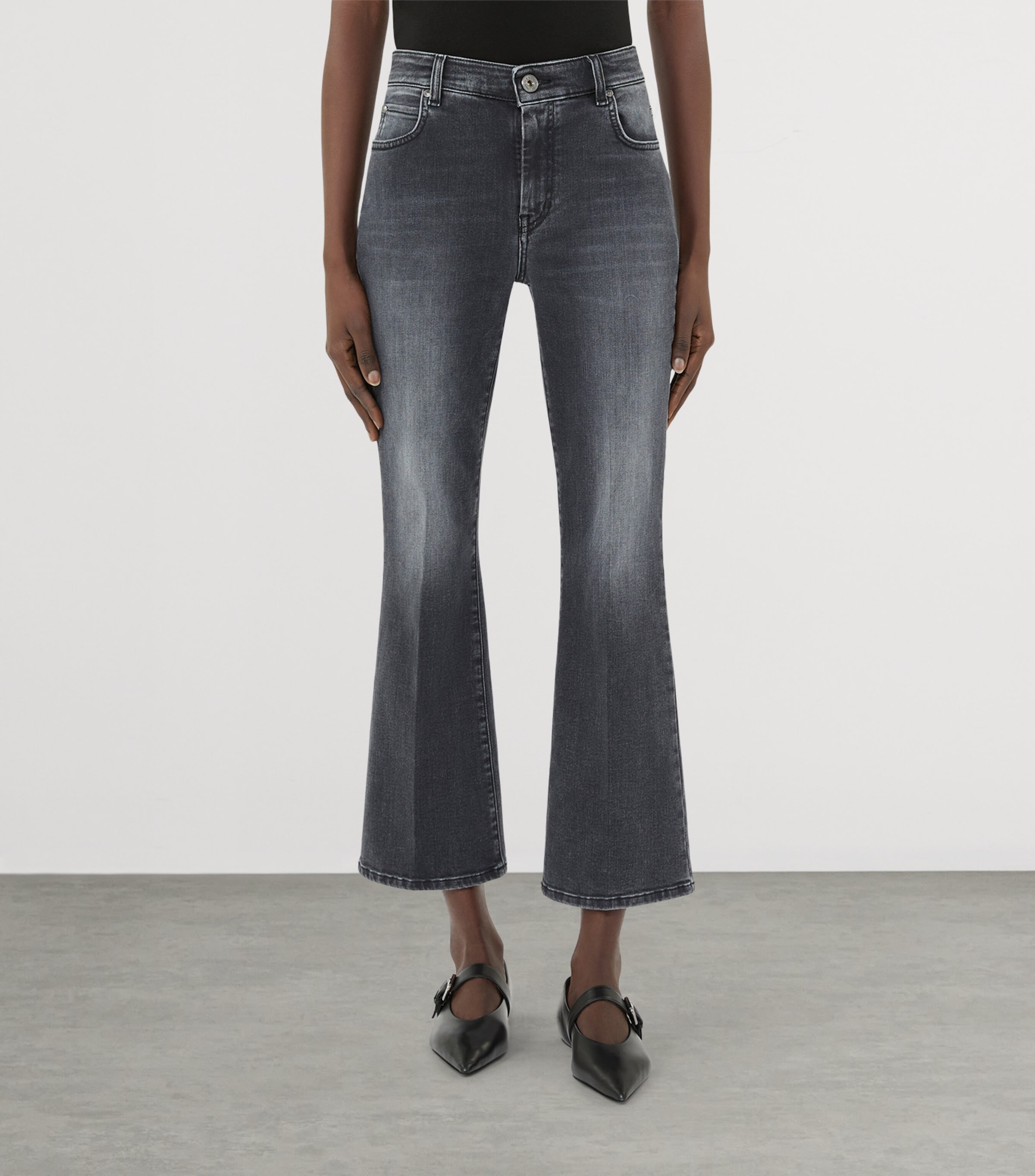 Super Stretch Slim Cropped Jeans BLACK Image 3