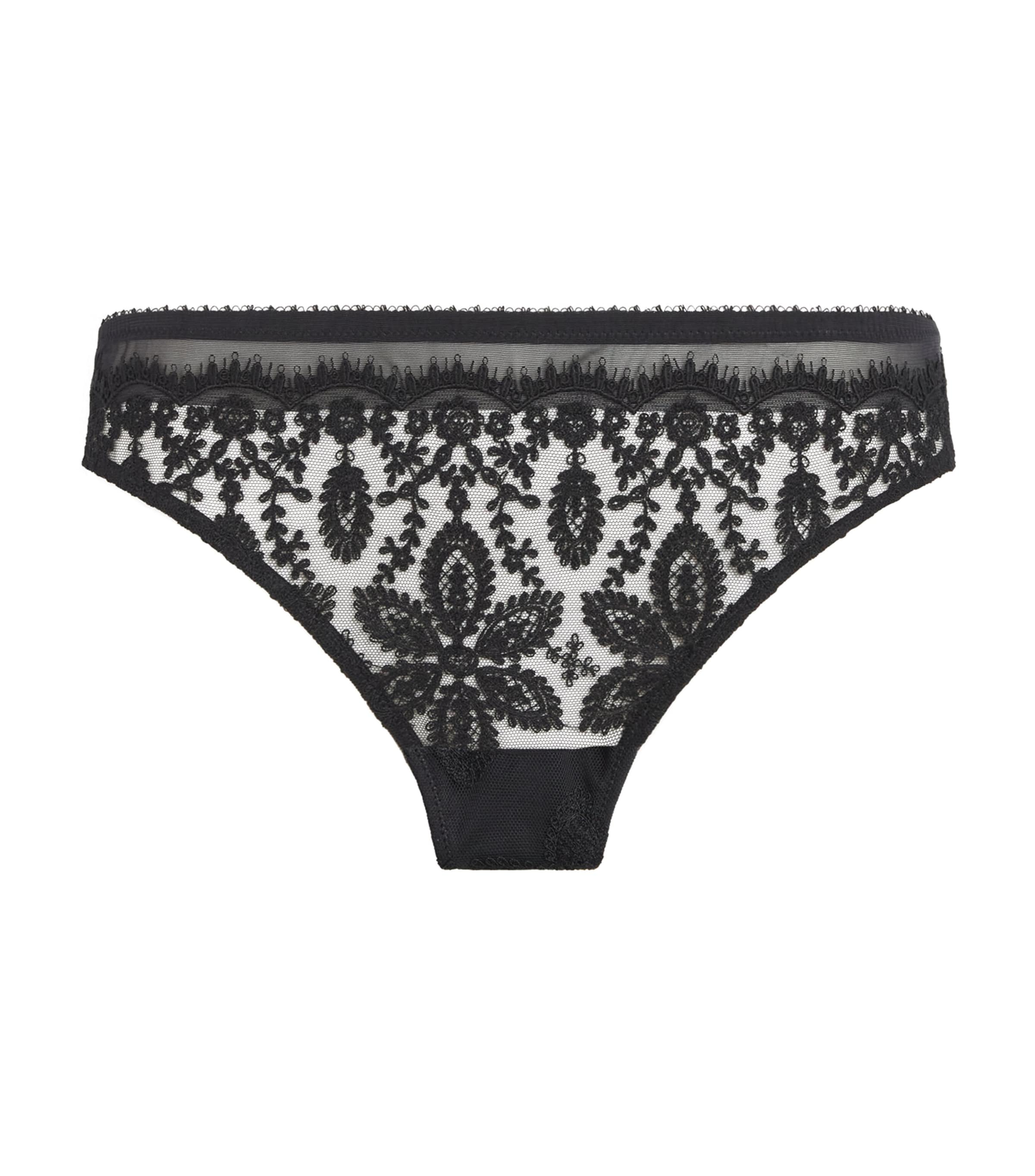 Simone Perele Lace Précieuse Tanga Briefs In Black