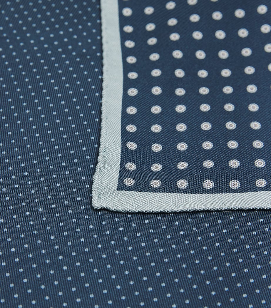 Canali Silk Medallion Print Pocket Square Image 3