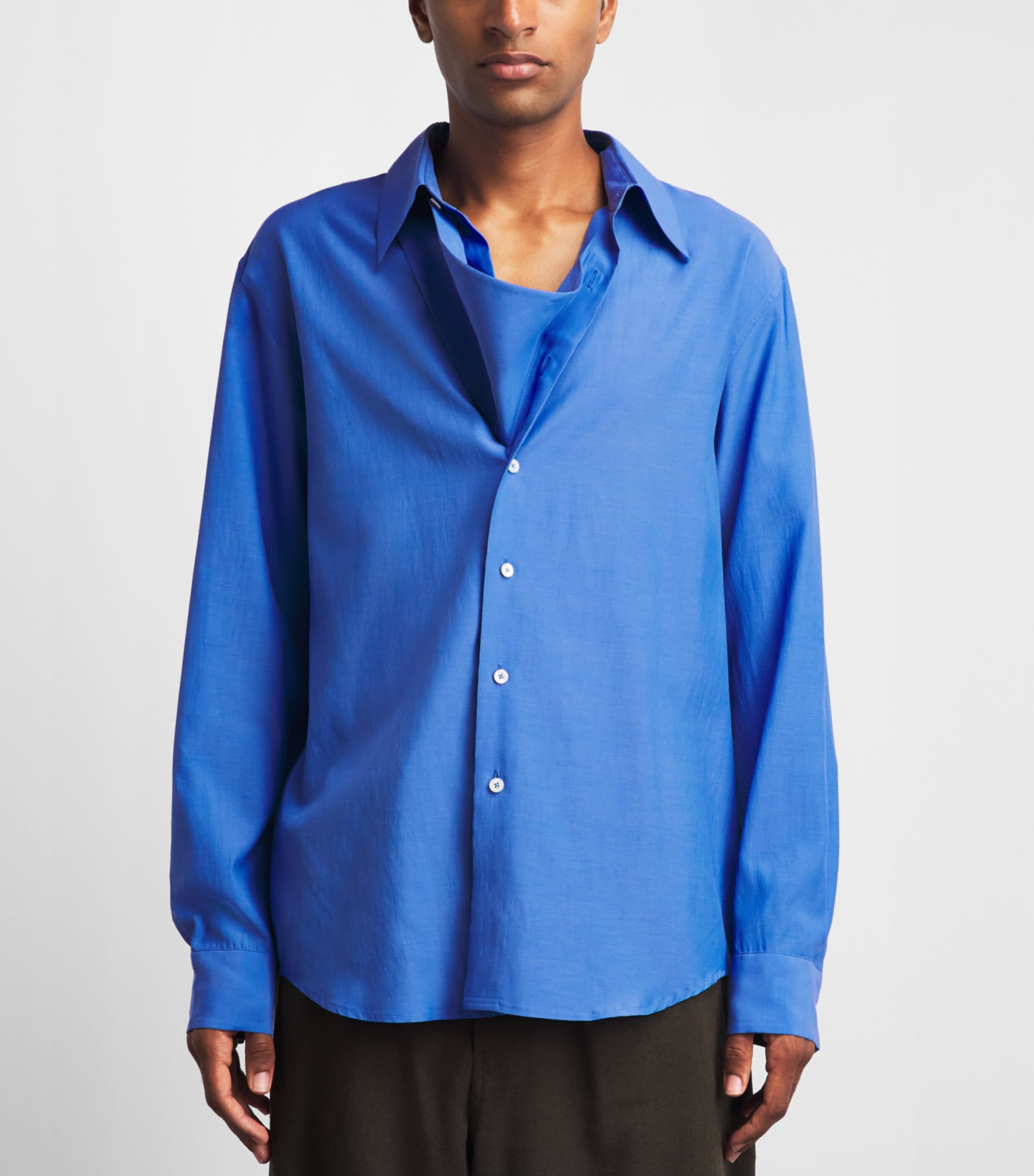 System Mens Triangular Panel Shirt Blue Image 4