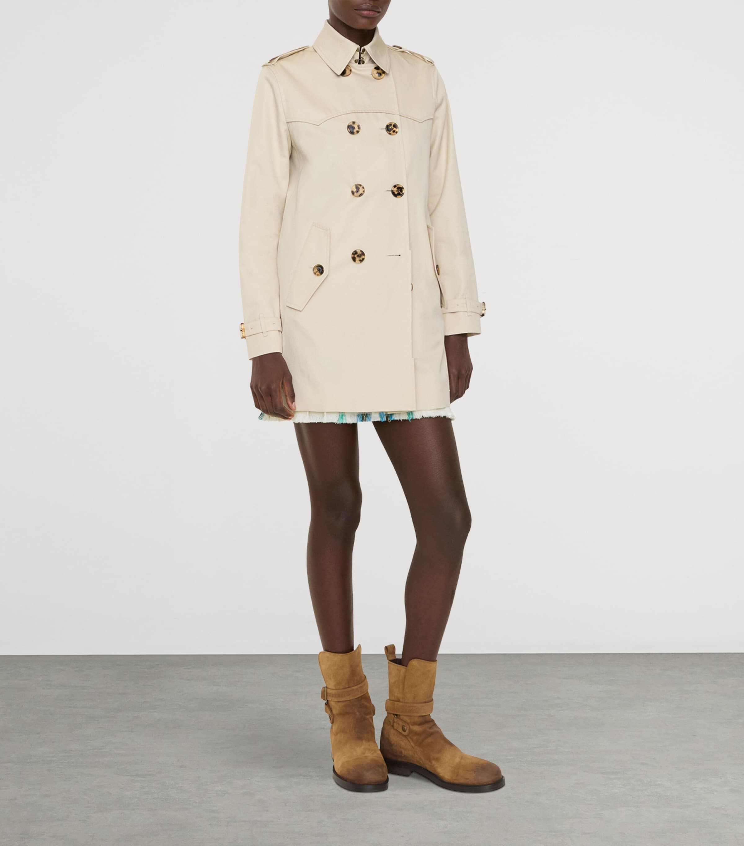 Burberry Womens Cotton Summerside Trench Coat Stone Beige Image 5