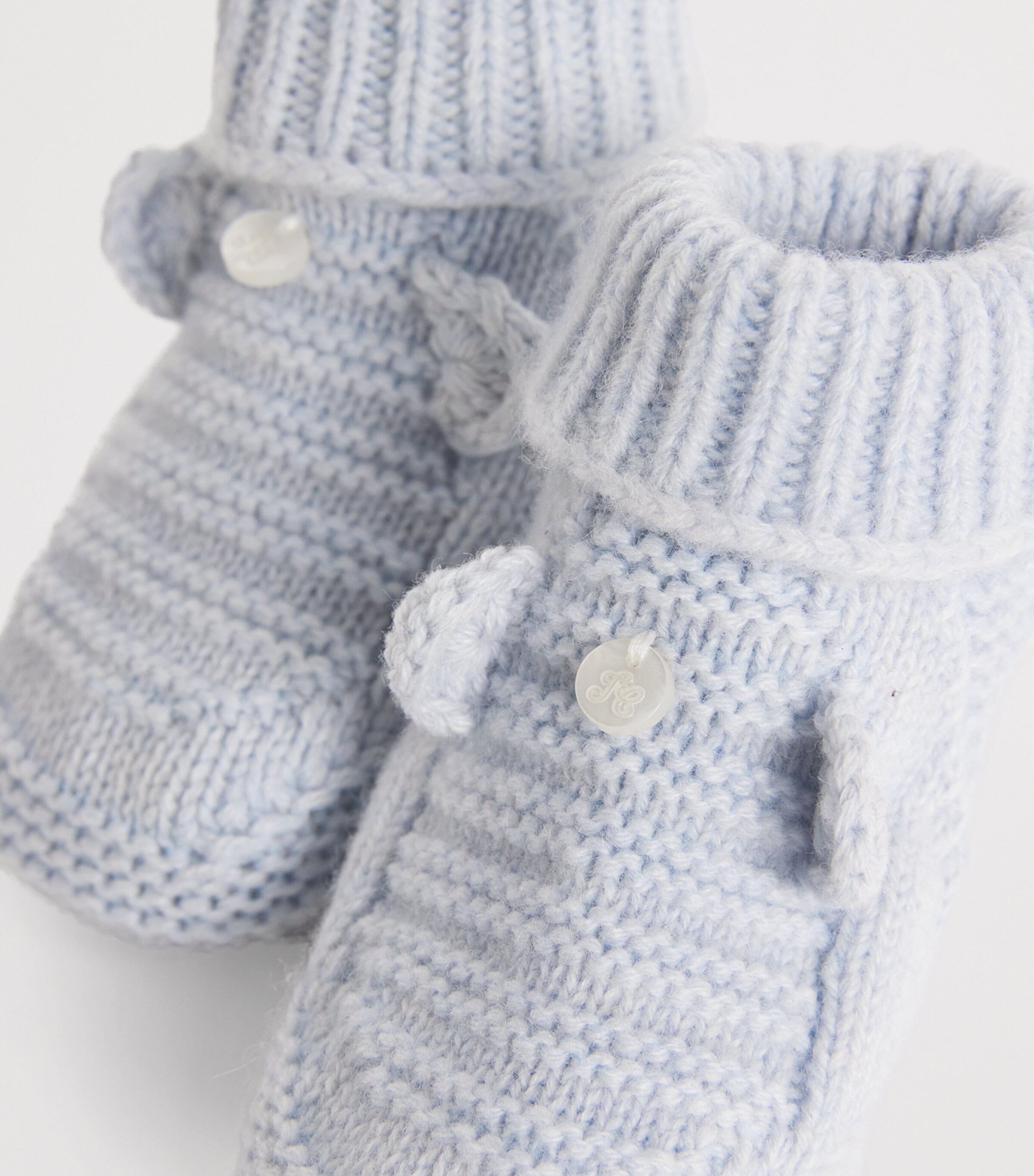 Cotton-Wool-Cashmere Knitted Booties 42BLEU C LESTE CHIN Image 4