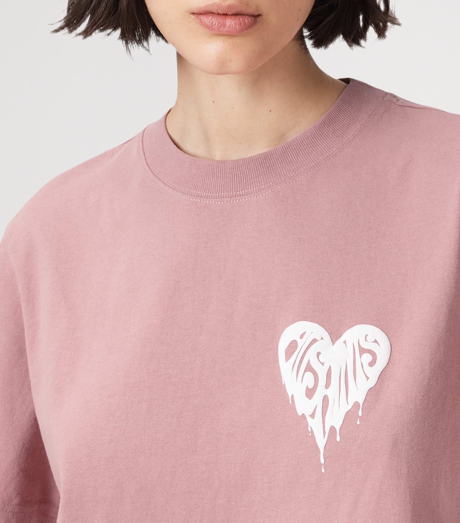 AllSaints Womens Organic Cotton Lisa Trip T-Shirt Woodrose Pink Image 6