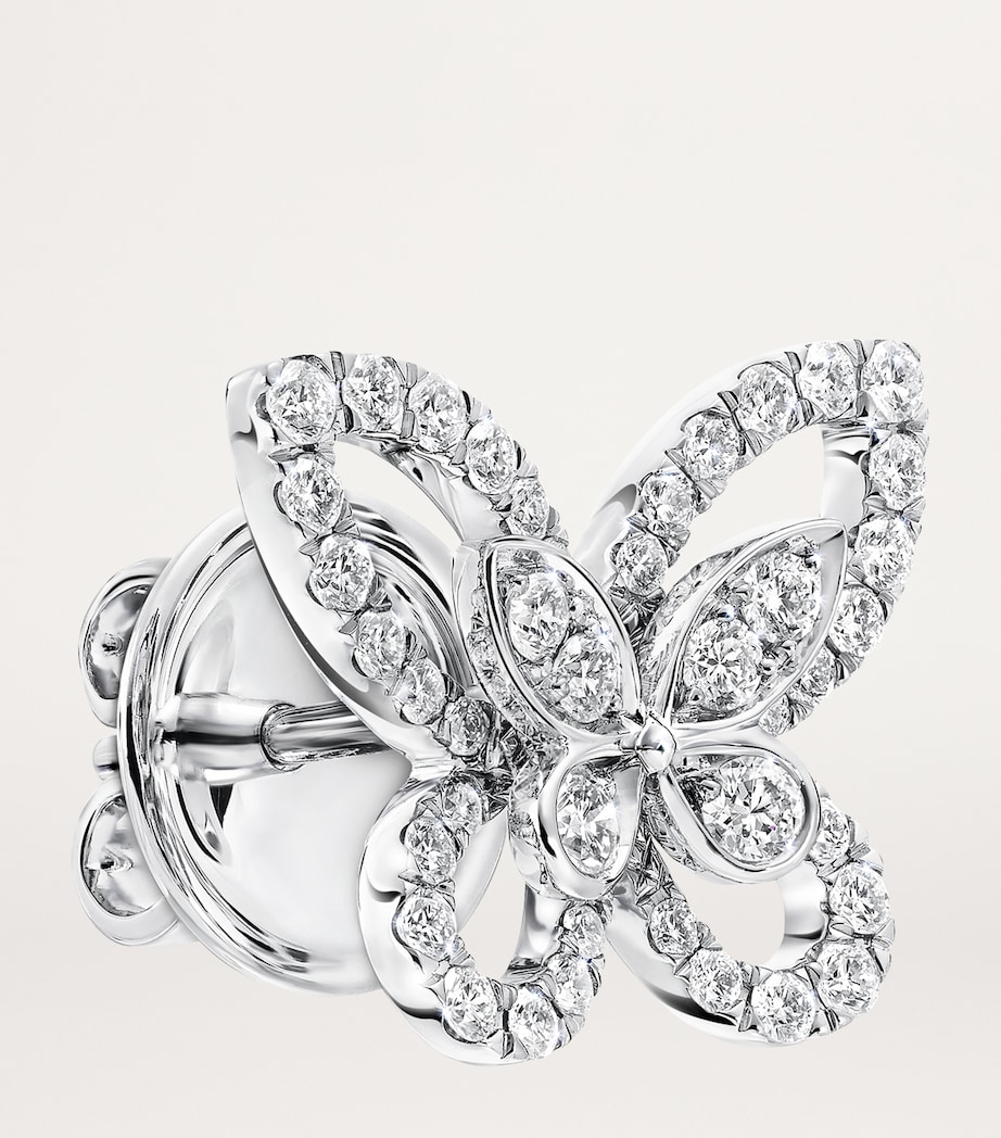 White Gold and Diamond Butterfly Earrings WHITE GOLD Image 2