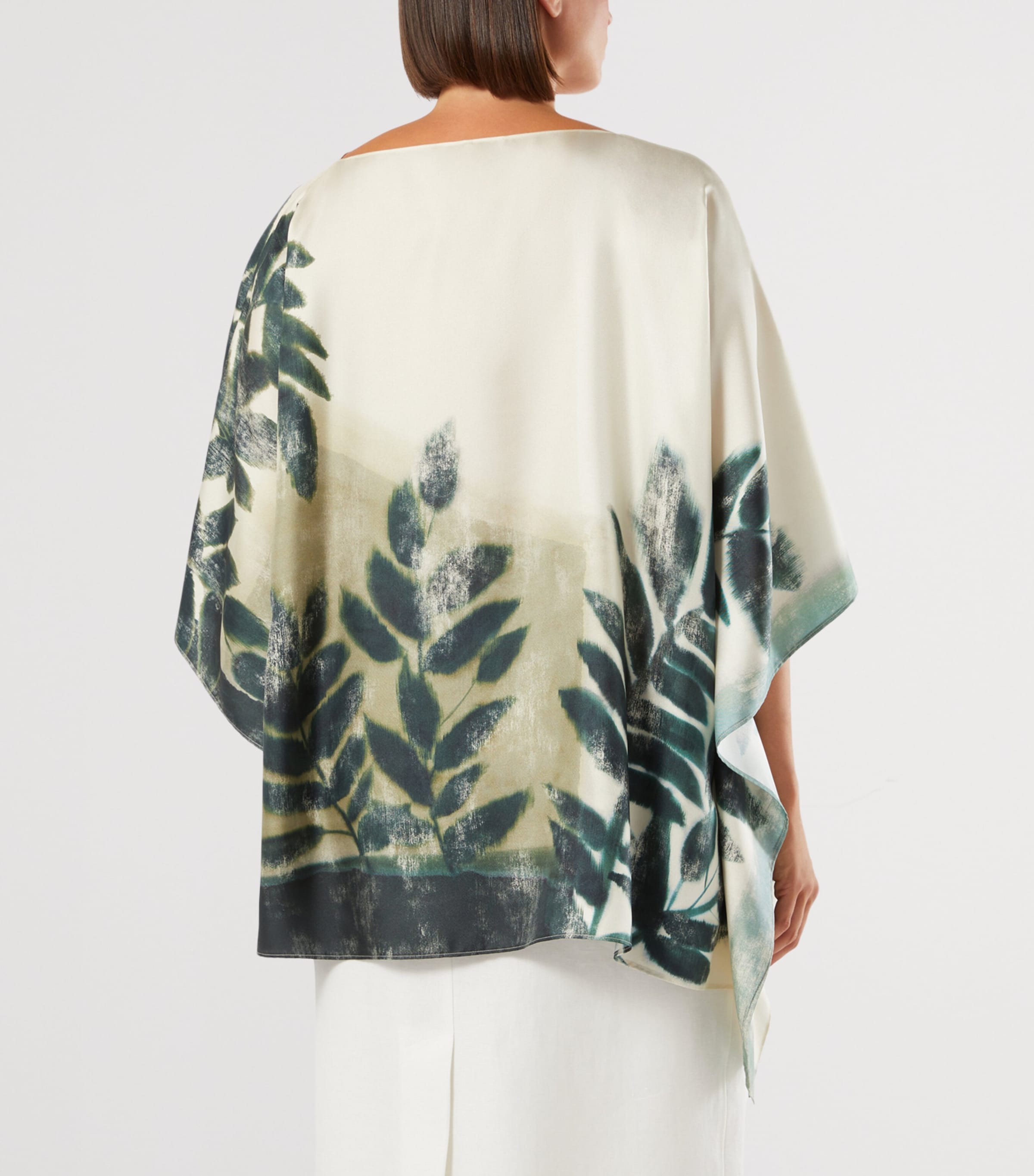 Marina Rinaldi Womens Silk Twill Tunic Top Olive Green Image 4