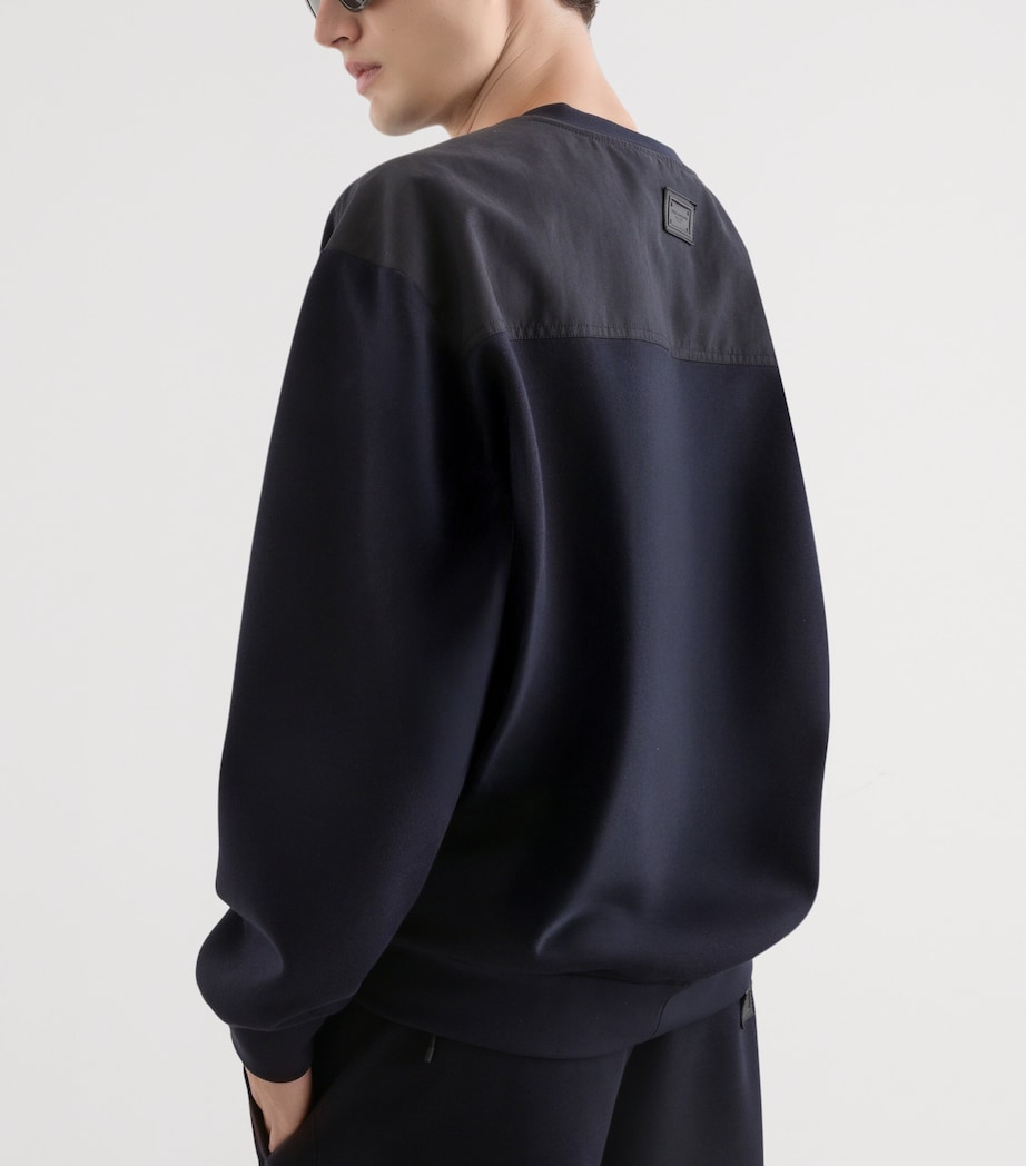 Dolce&Gabbana Mens Cotton-Blend Double-Faced Sweatshirt Very Dark Blue Image 5