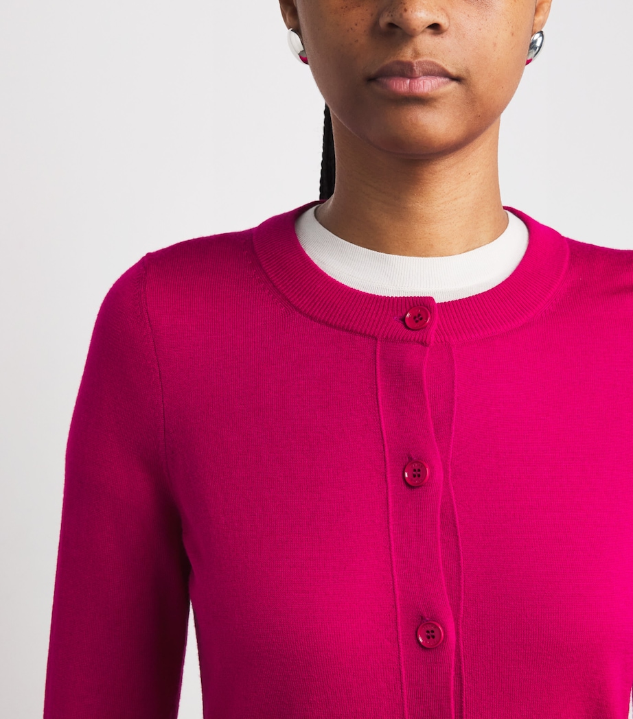 Merino Wool Extra-Fine Cardigan 8046 MAGENTA Image 6