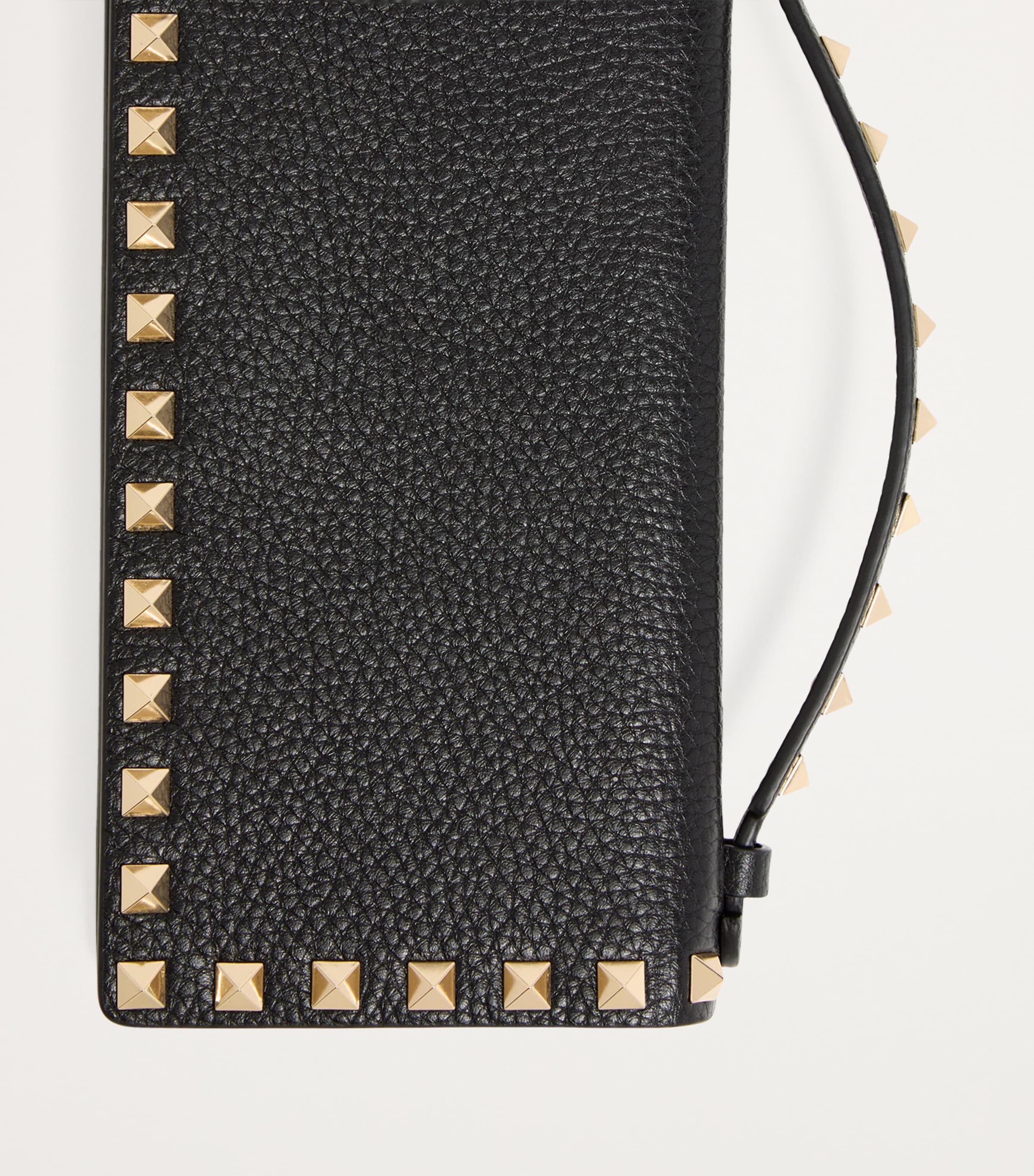 Leather Rockstud Top-Handle Wallet 0NO Image 5