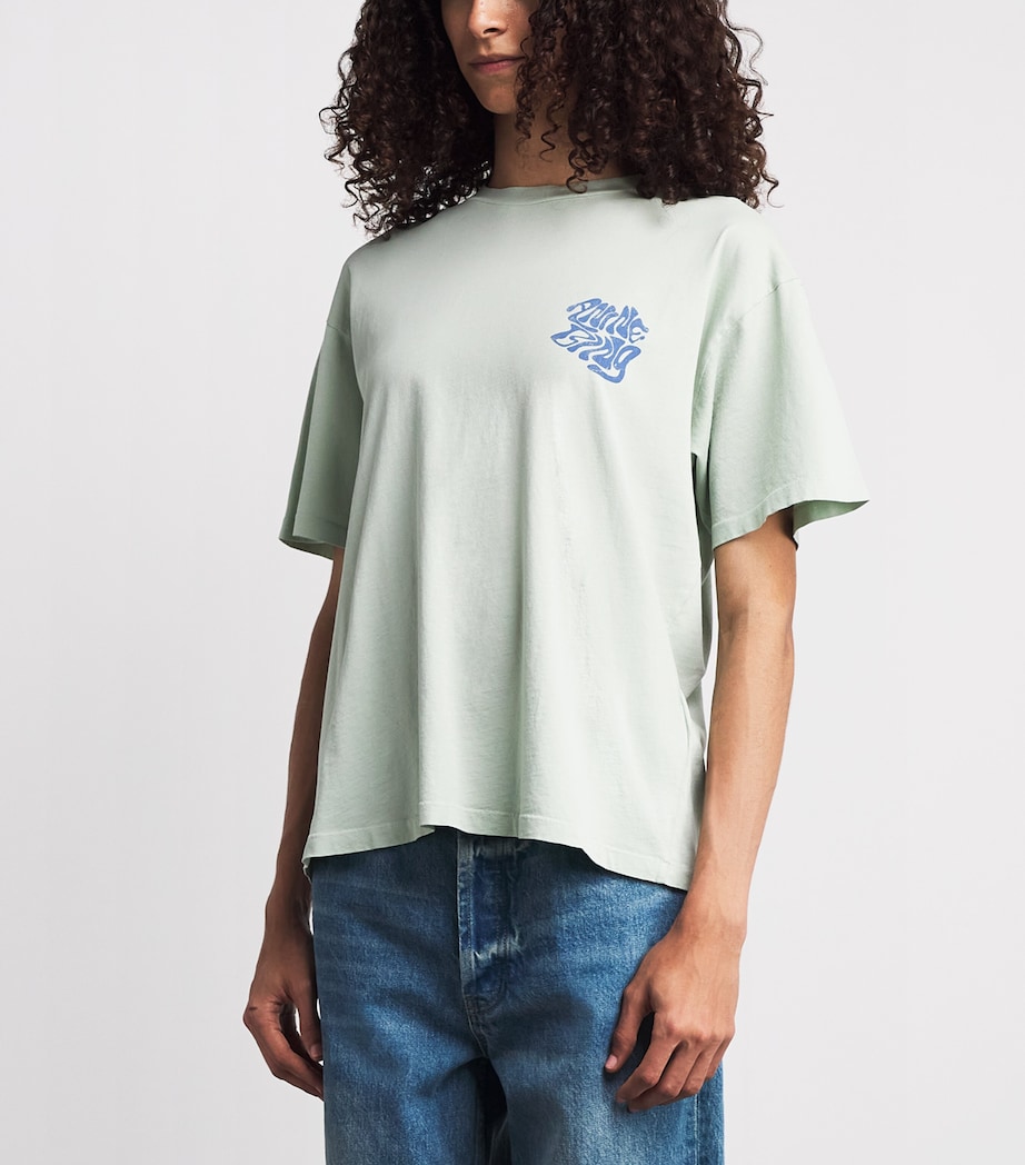 ANINE BING Womens Cotton Cade T-Shirt Green Image 4