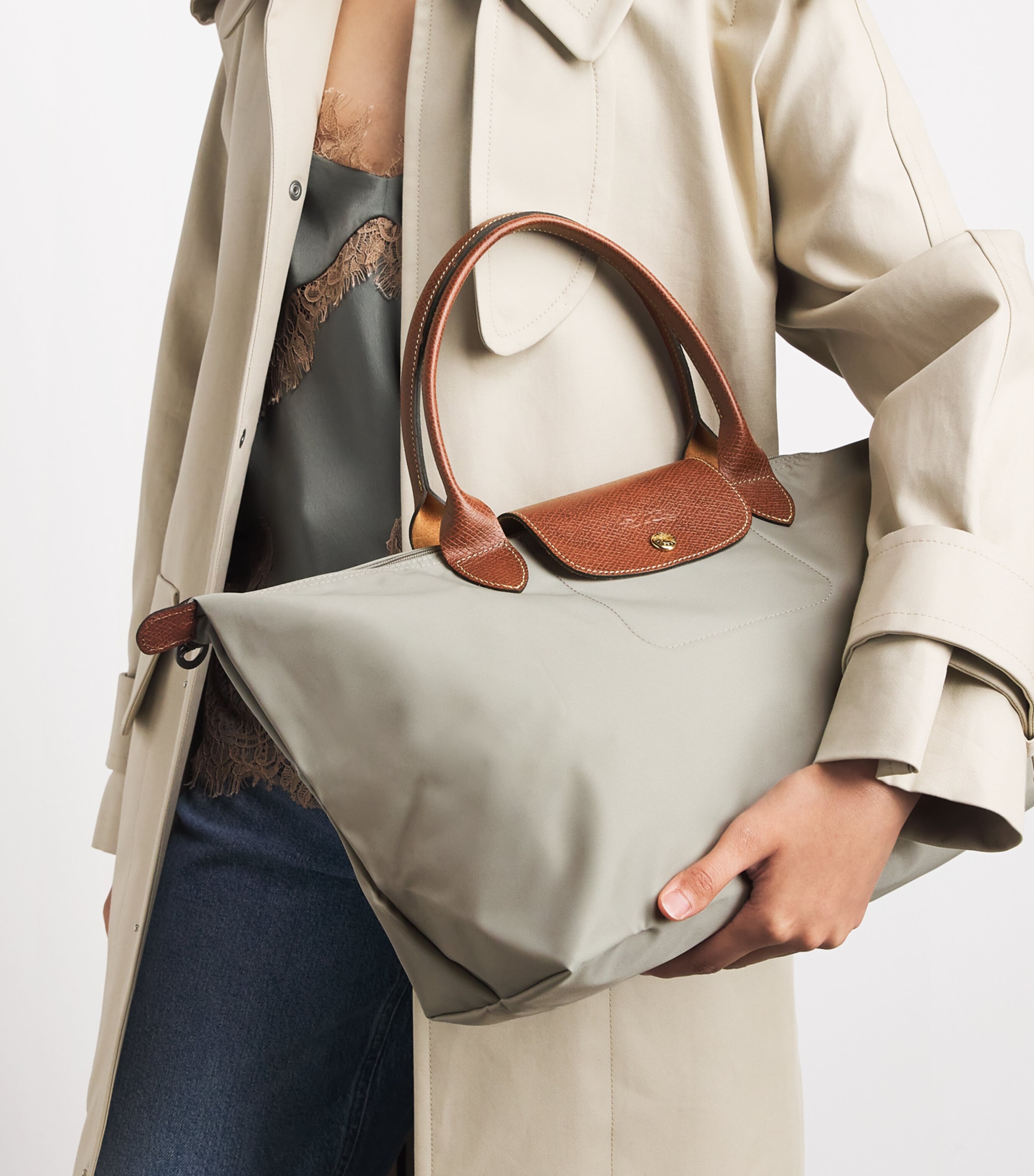 Longchamp Medium Le Pliage Original Handbag Galet Image 2