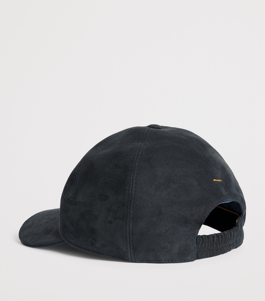 Paul & Shark Goat Suede Fin Logo Cap Blue Image 3