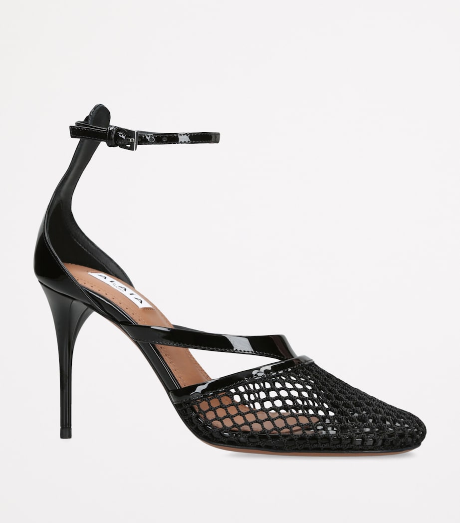 Infradito Fishnet Ankle-Strap Heels 90 BLACK Image 3