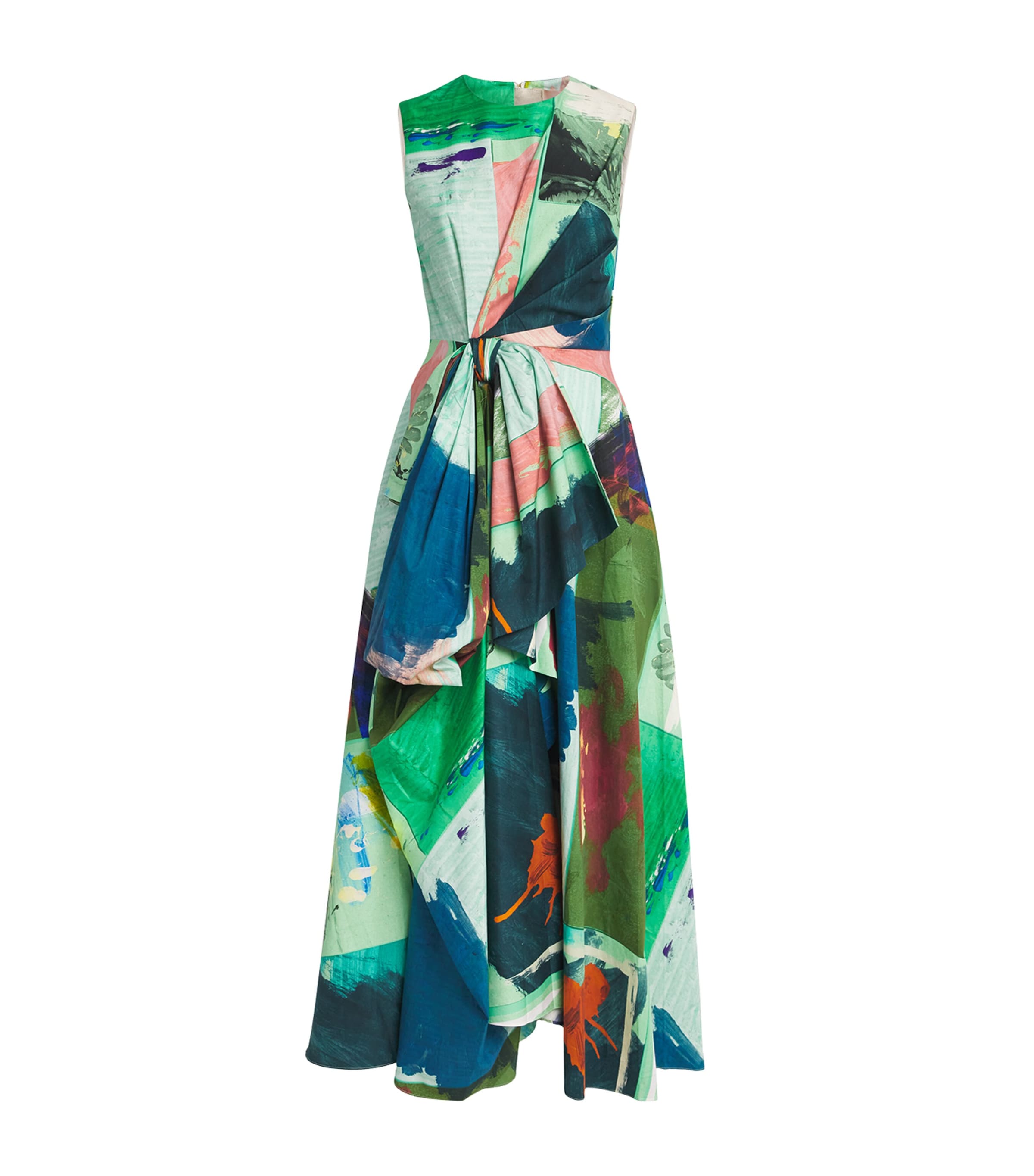 Roksanda Nura Bow-detail Cotton Cocktail Dress In Multi