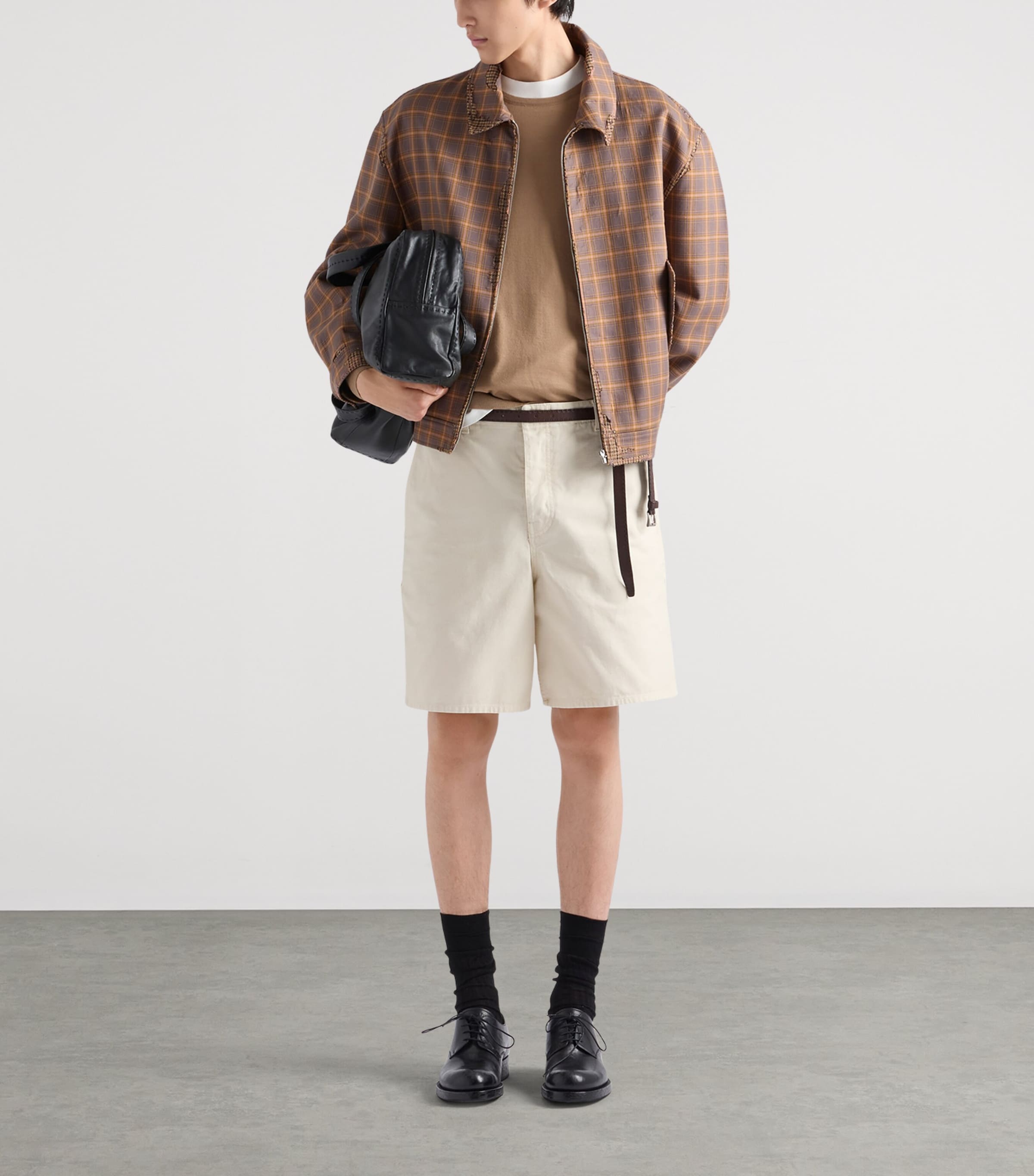 Prada Mens Wool Logo Sweater Brown Image 2