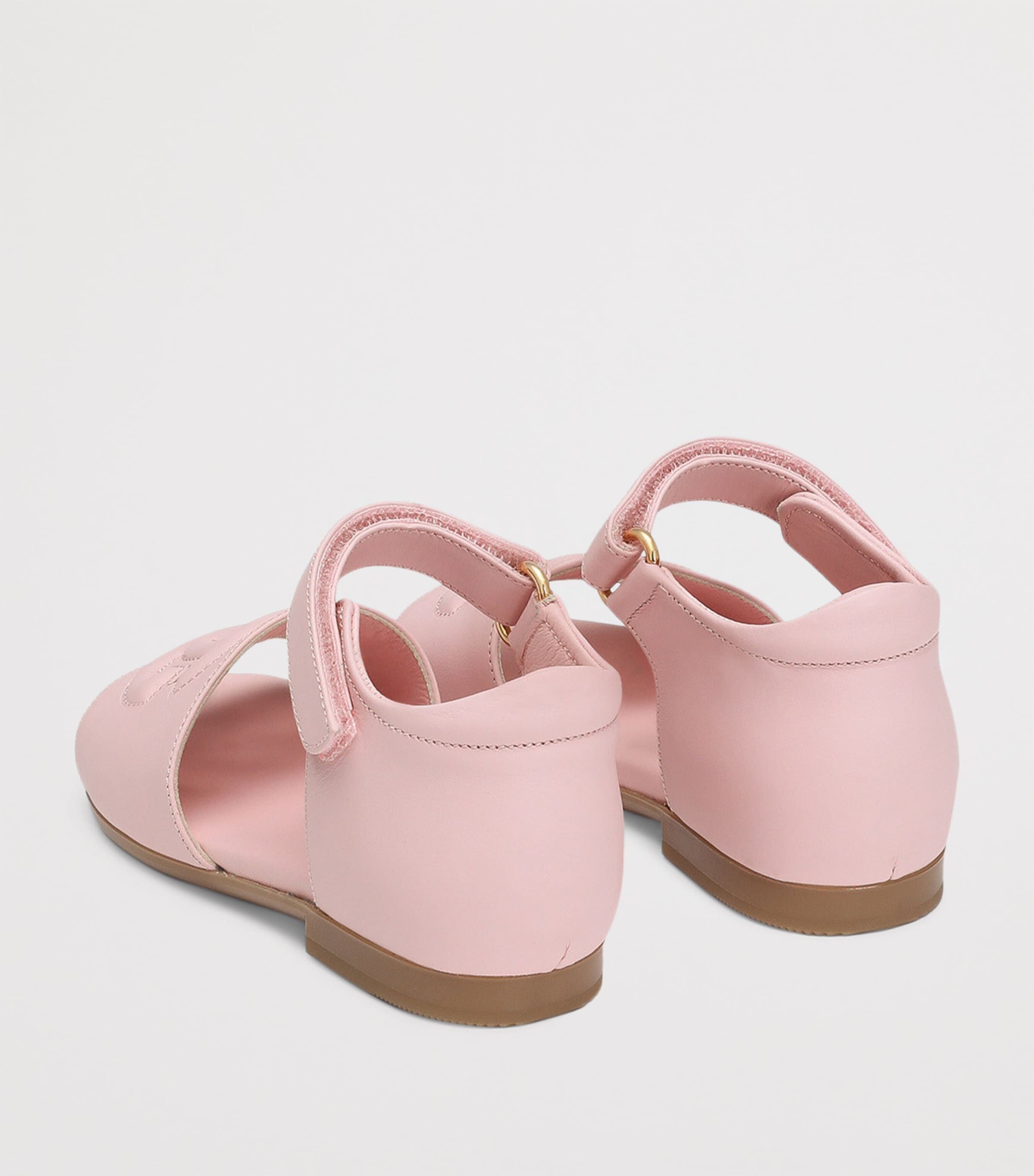 Leather Logo Sandals 80400-PINK Image 3