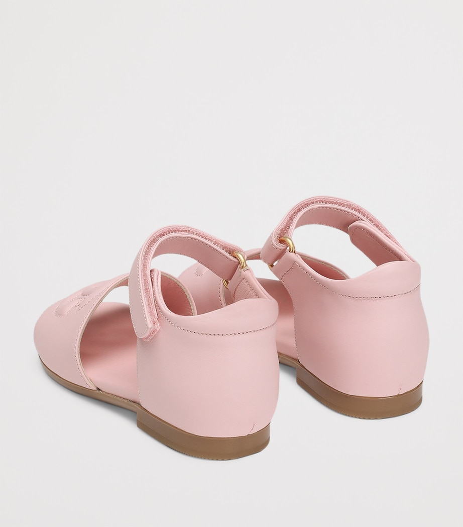 Leather Logo Sandals 80400-PINK Image 3
