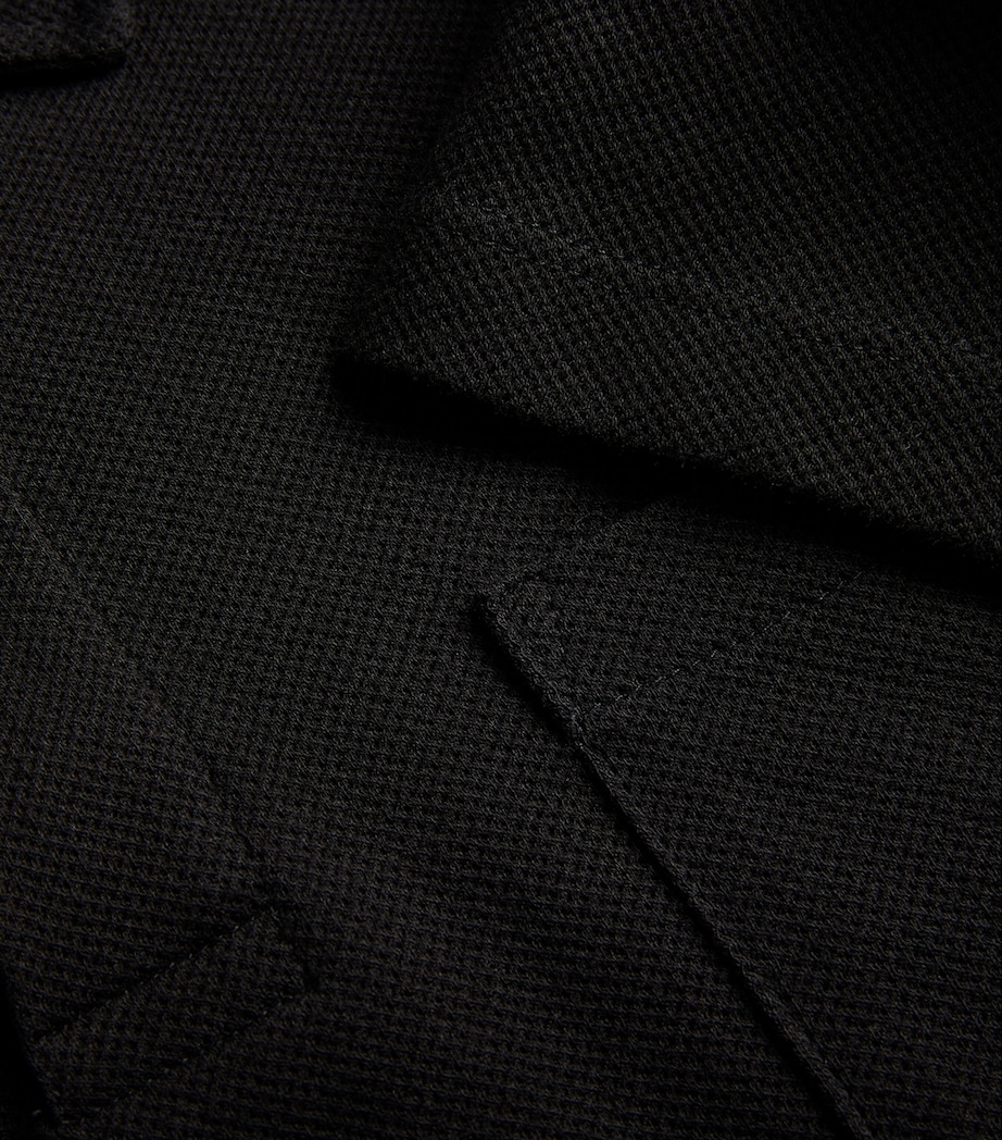 Sunspel Mens Supima Cotton Riviera Polo Shirt Bkaa Black Image 5