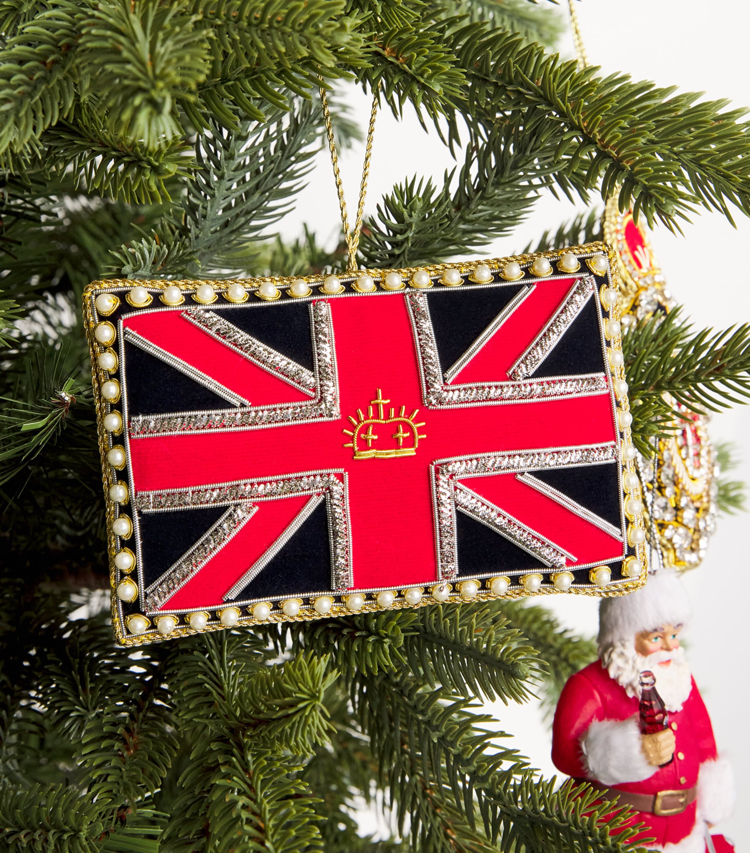 Tinker Tailor Embellished Union Jack Tree Decoration Red/navy Image 2