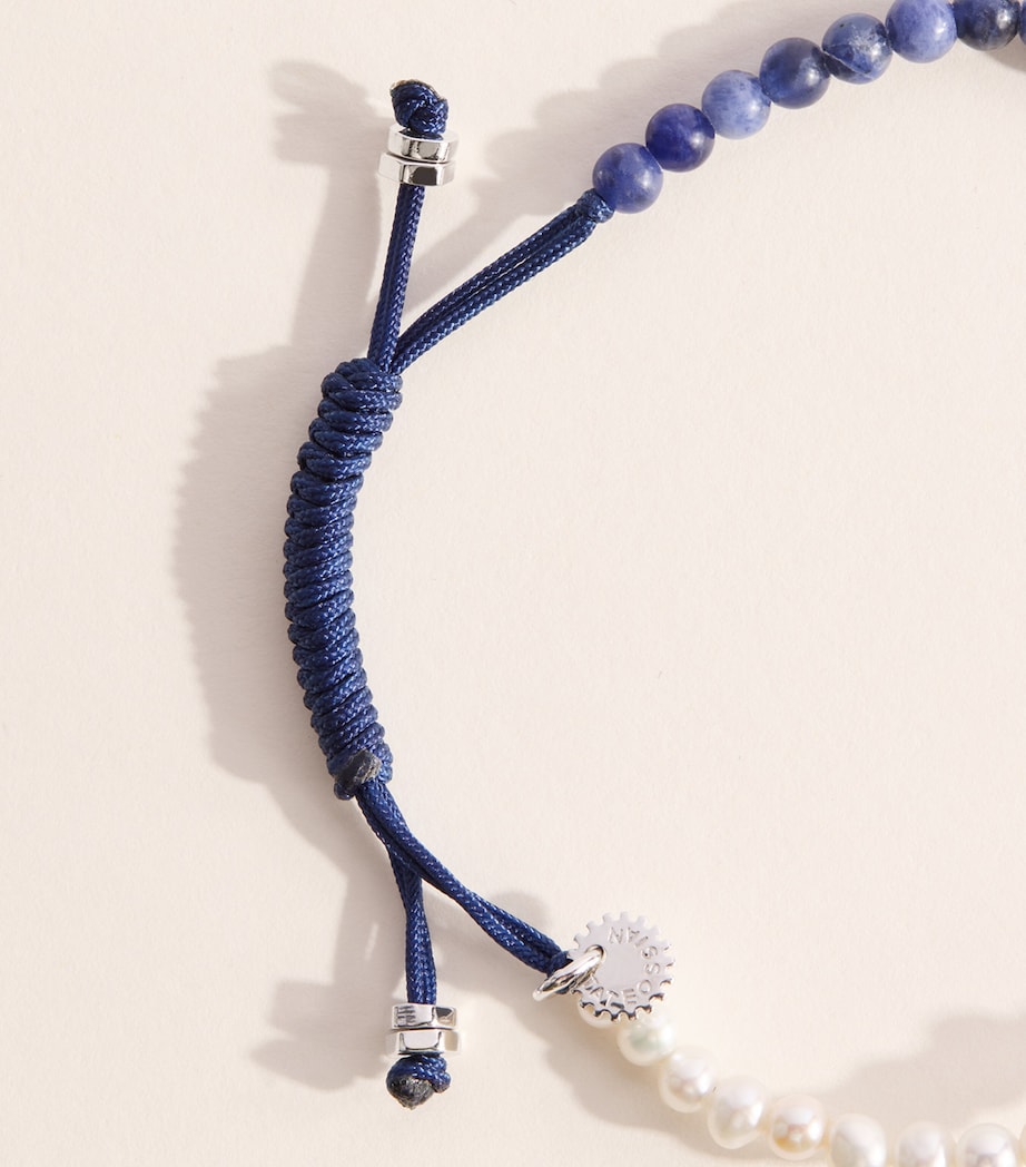 Tateossian Sodalite and Freshwater Pearl Feng Shui Fish Bracelet Blue Image 3