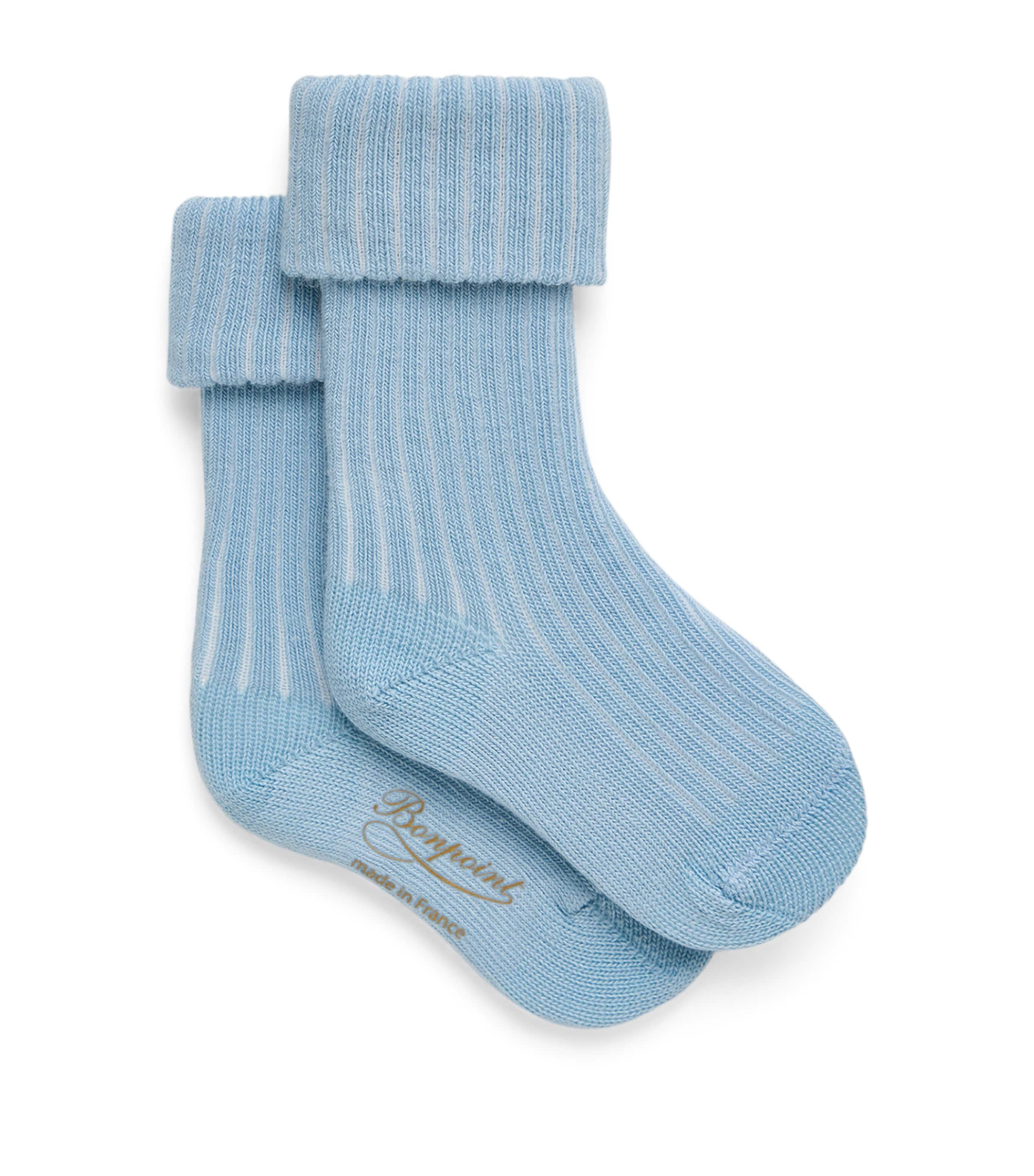 Bonpoint Stretch-Cotton Socks Ciel Image 1