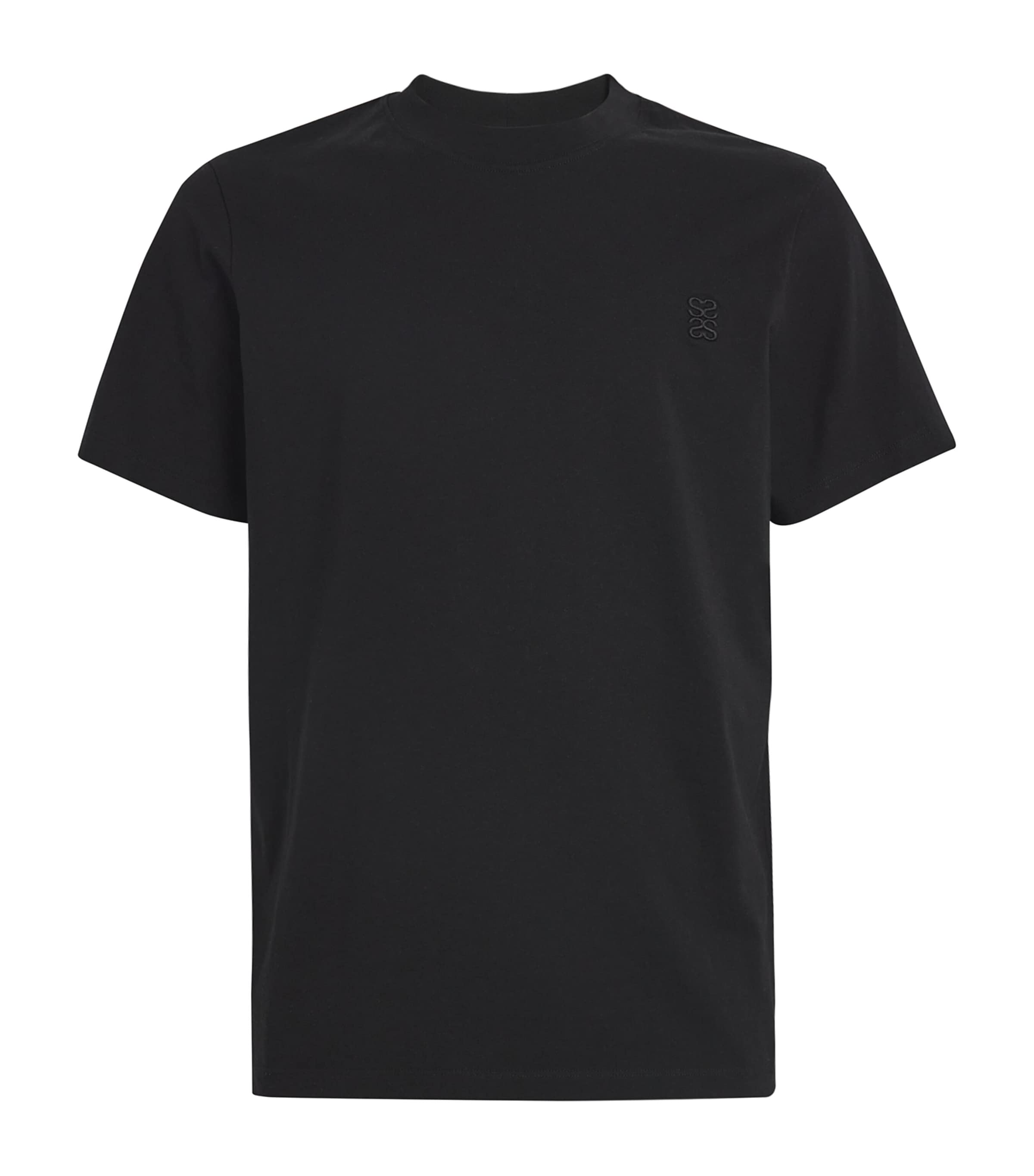 Shop Sandro Cotton Embroidered T-shirt In Black