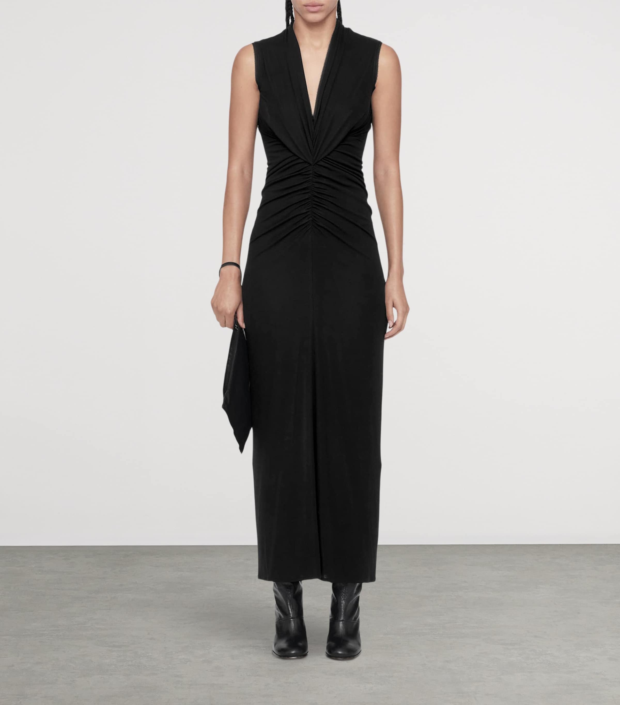 AllSaints Womens Sleeveless Dariya Midi Dress Black Image 2