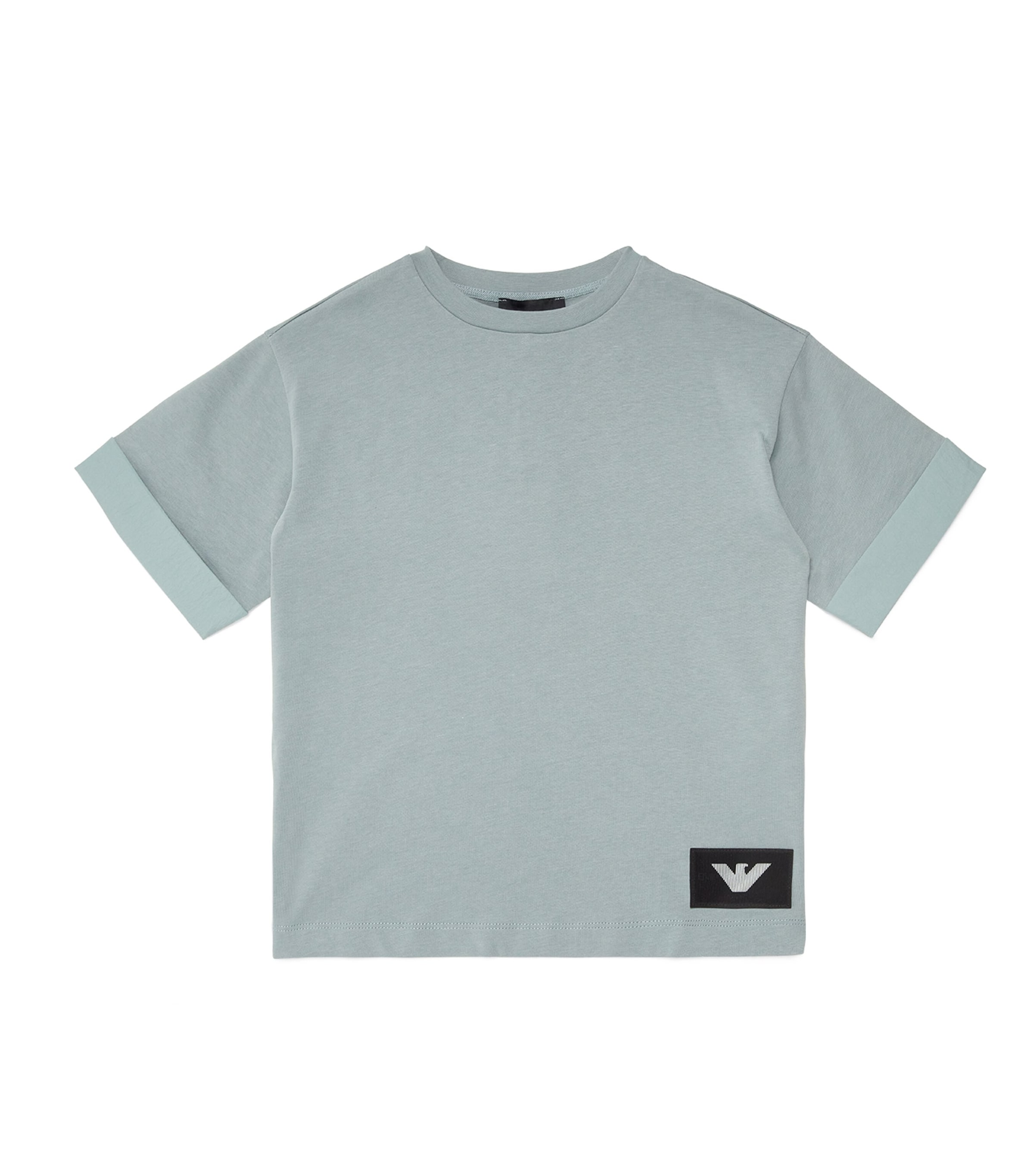 Emporio Armani Cotton Logo T-shirt In Blue