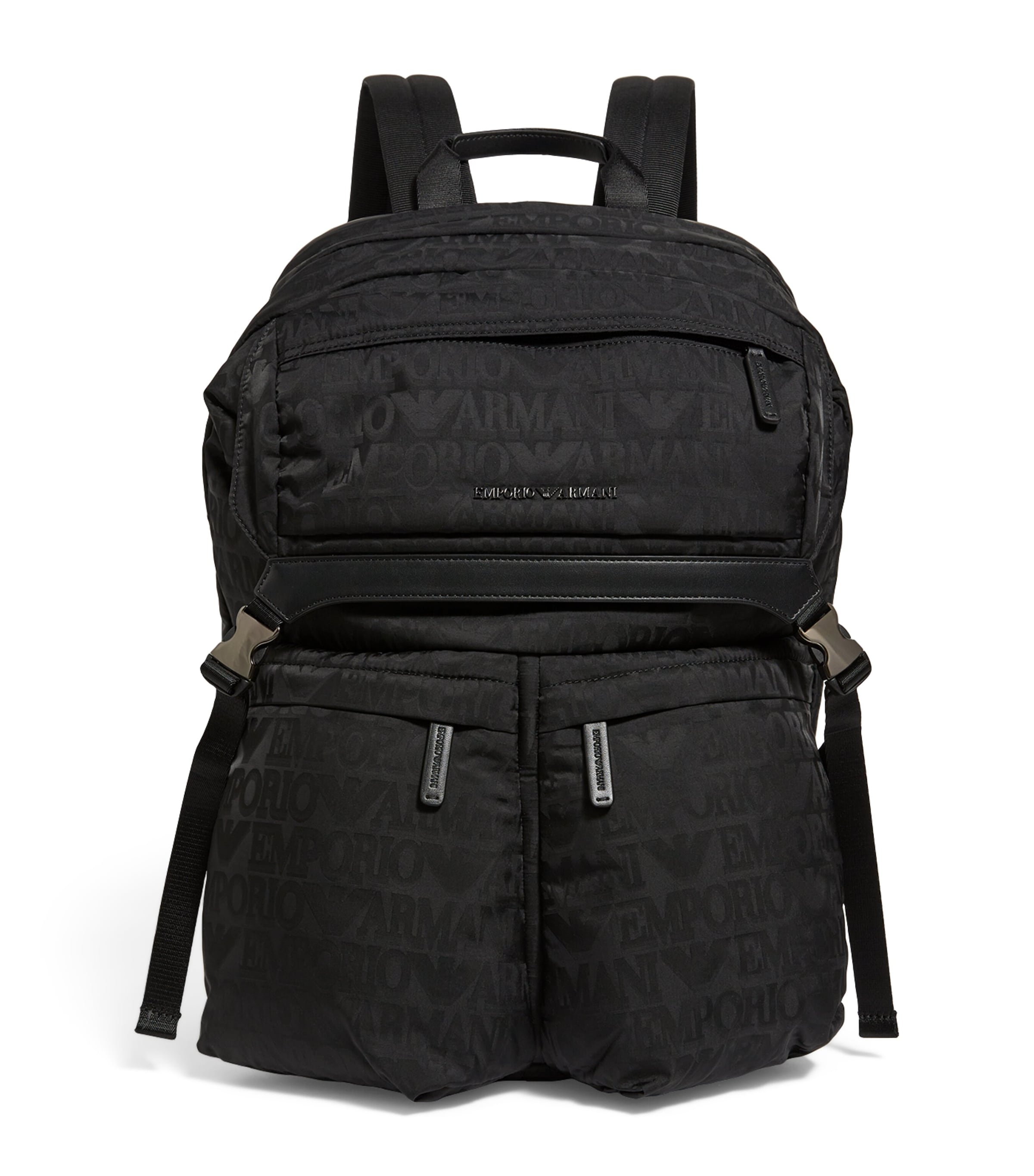 Emporio Armani Logo Backpack In Black