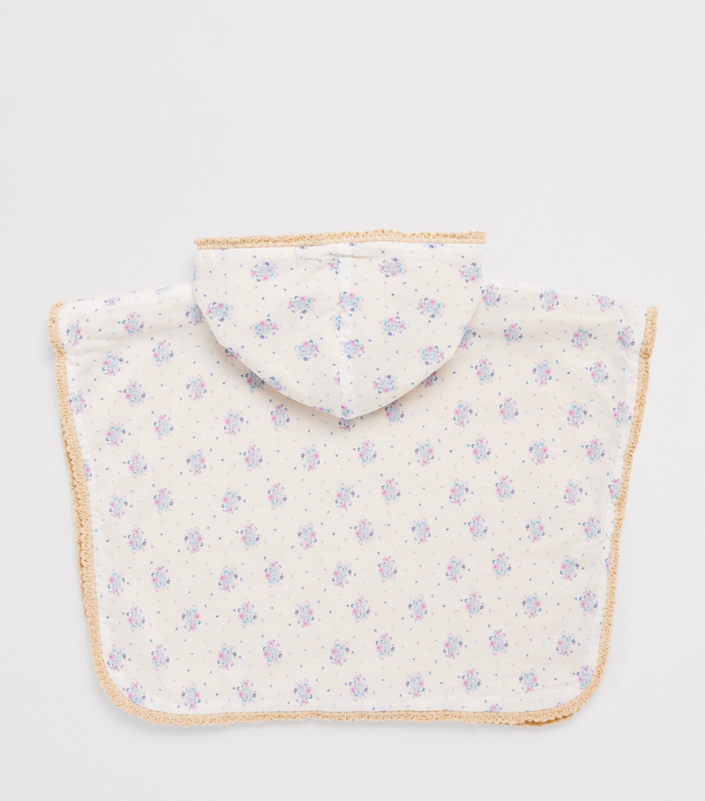 Organic Cotton Mael Beach Cape (3-12 Years) CREAM FLOWER DUNES Image 2