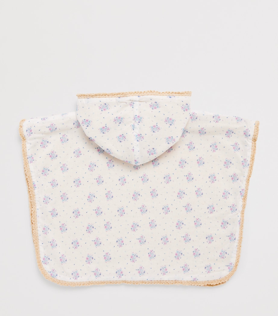 Organic Cotton Mael Beach Cape (3-12 Years) CREAM FLOWER DUNES Image 2