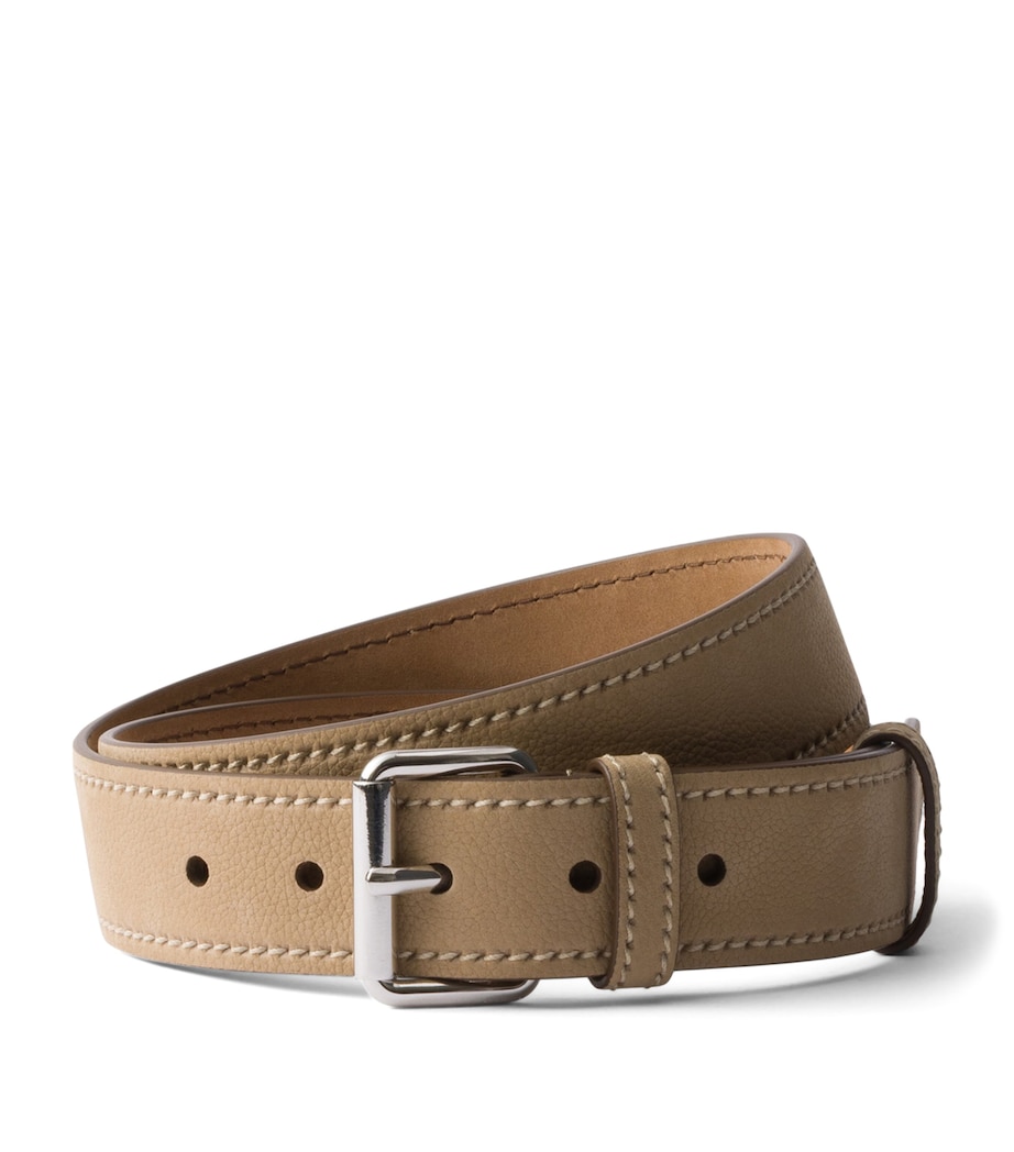 Prada Nubuck Leather Belt Neutral Image 1