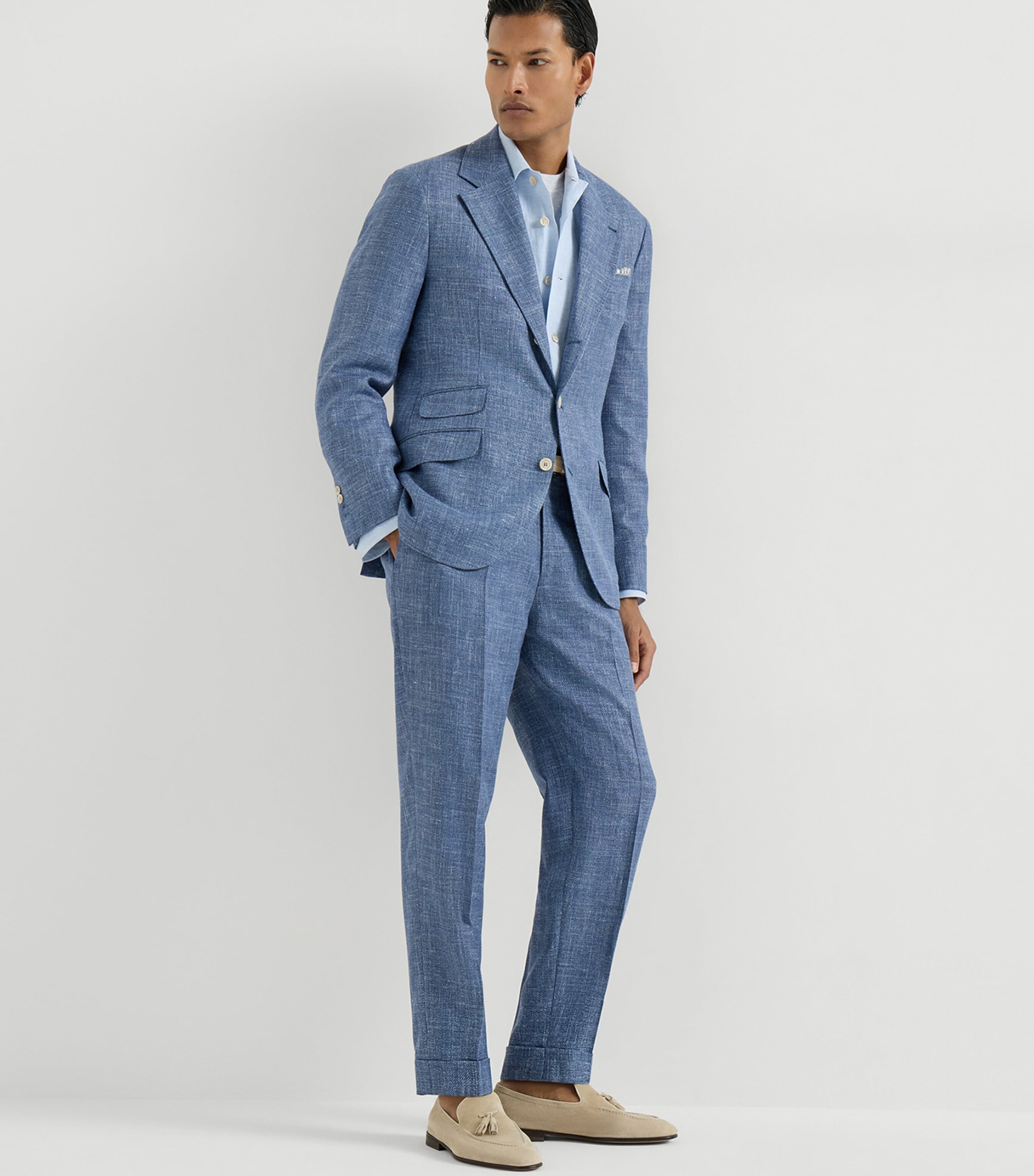 Brunello Cucinelli Mens Wool-Linen-Silk-Cashmere 2-Piece Suit Image 4
