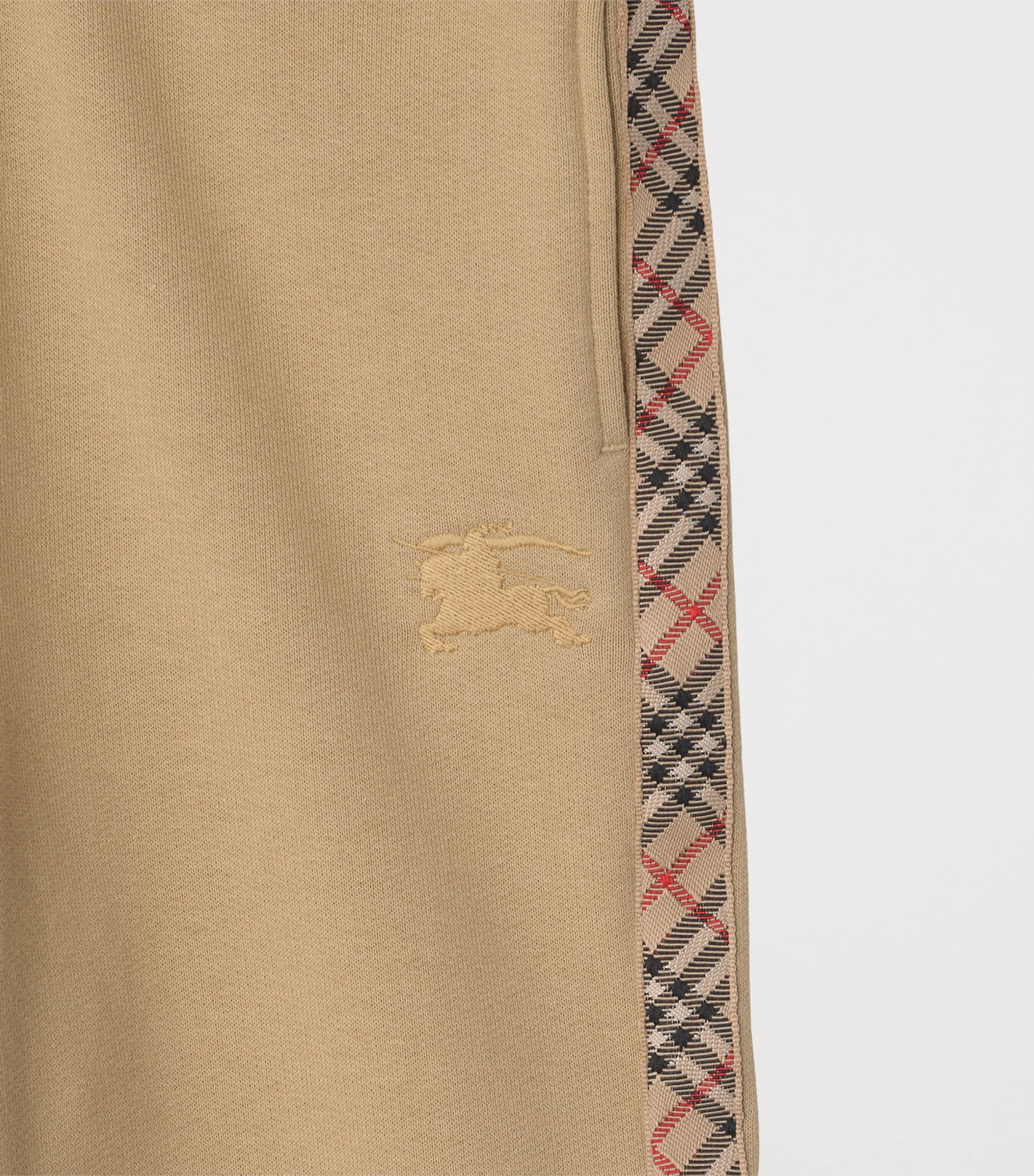 Cotton Check-Trim Sweatpants (3-12 Years) SAND Image 3